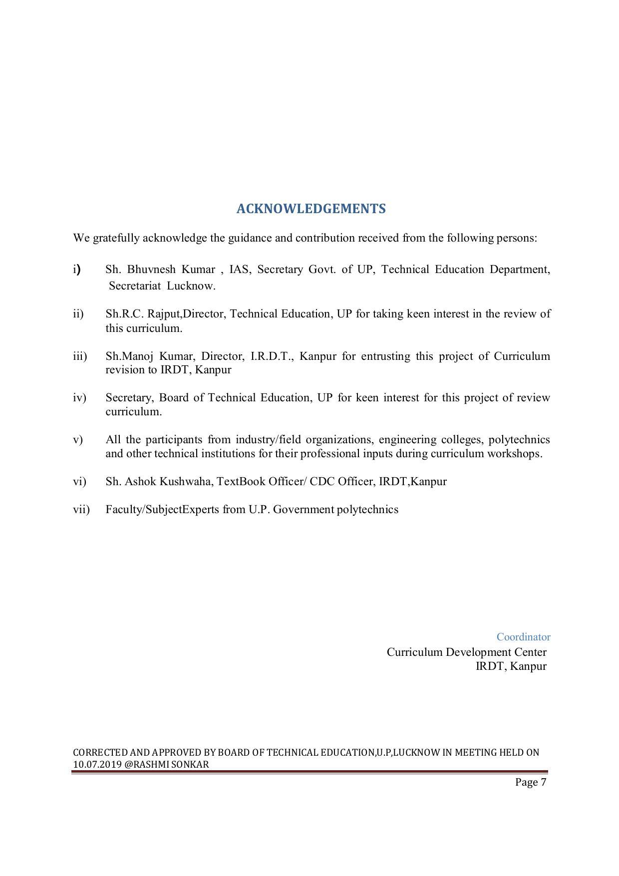EFFECTIVE FROM JULY 2019-20 - SIX SEMESTER DIPLOMA COURSE IN MECHANICAL ENGINEERING ( COMPUTER AIDED DESIGN) - Page 7