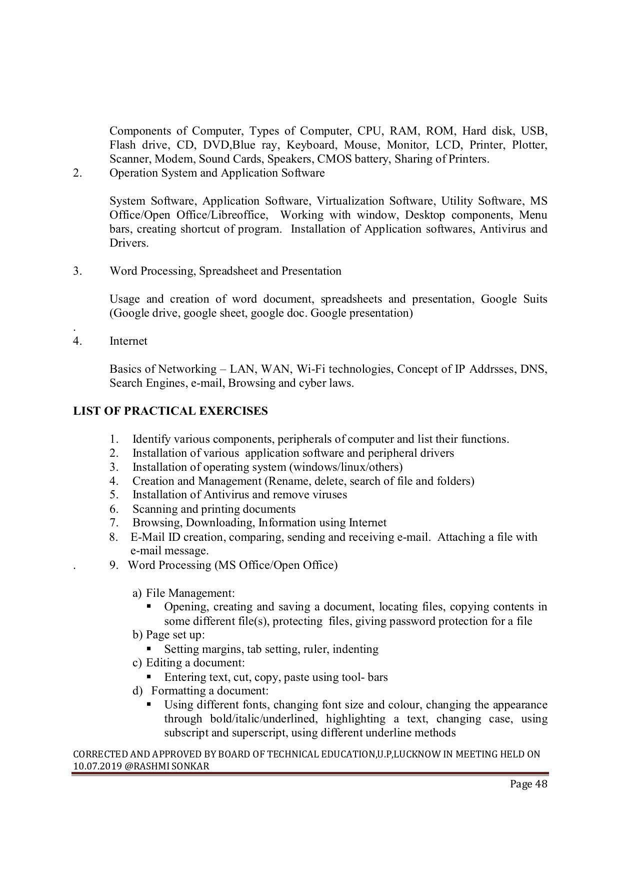 EFFECTIVE FROM JULY 2019-20 - SIX SEMESTER DIPLOMA COURSE IN MECHANICAL ENGINEERING ( COMPUTER AIDED DESIGN) - Page 48