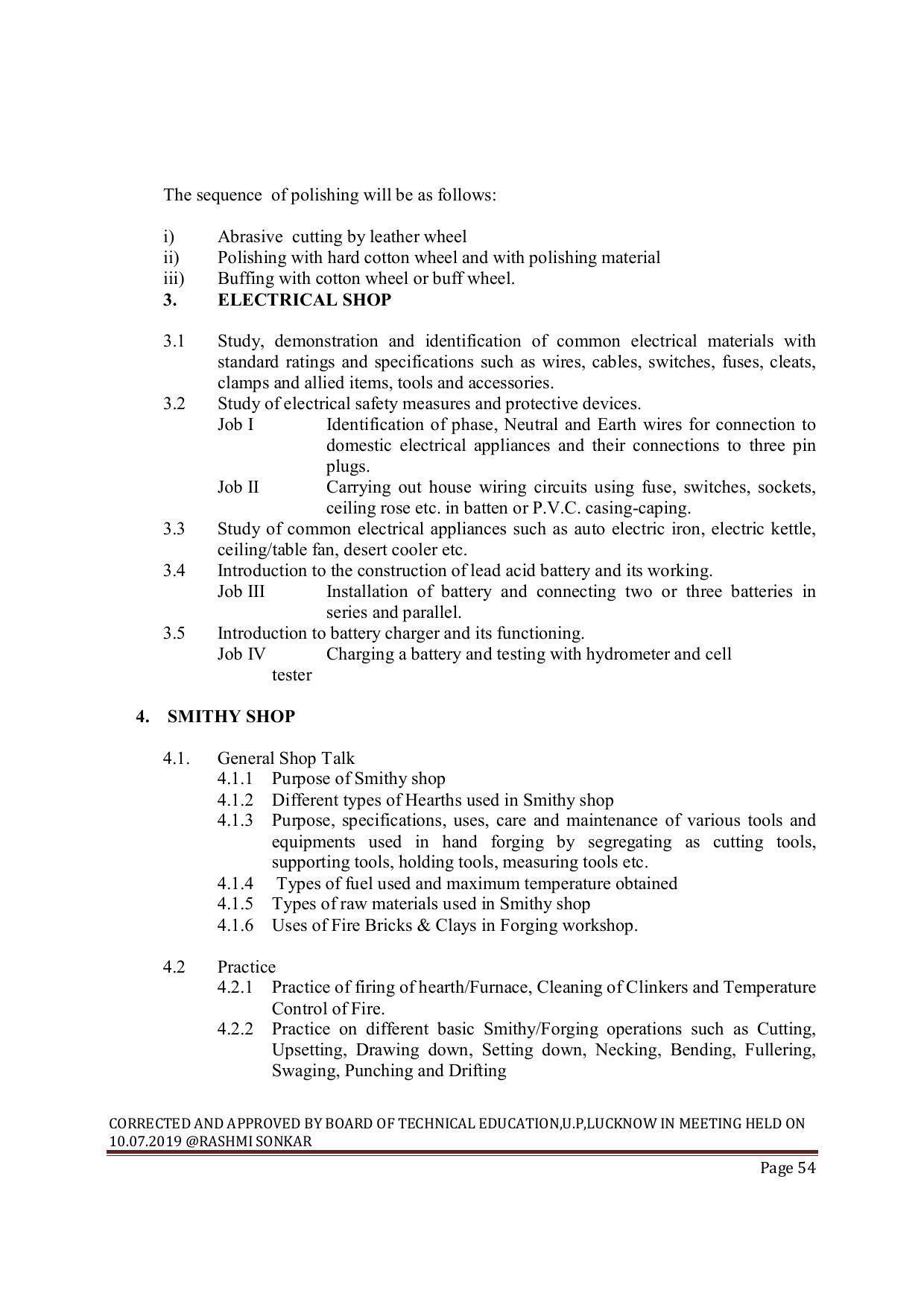 EFFECTIVE FROM JULY 2019-20 - SIX SEMESTER DIPLOMA COURSE IN MECHANICAL ENGINEERING ( COMPUTER AIDED DESIGN) - Page 54