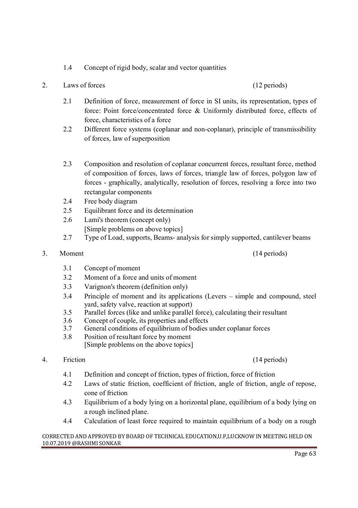 EFFECTIVE FROM JULY 2019-20 - SIX SEMESTER DIPLOMA COURSE IN MECHANICAL ENGINEERING ( COMPUTER AIDED DESIGN) - Page 63