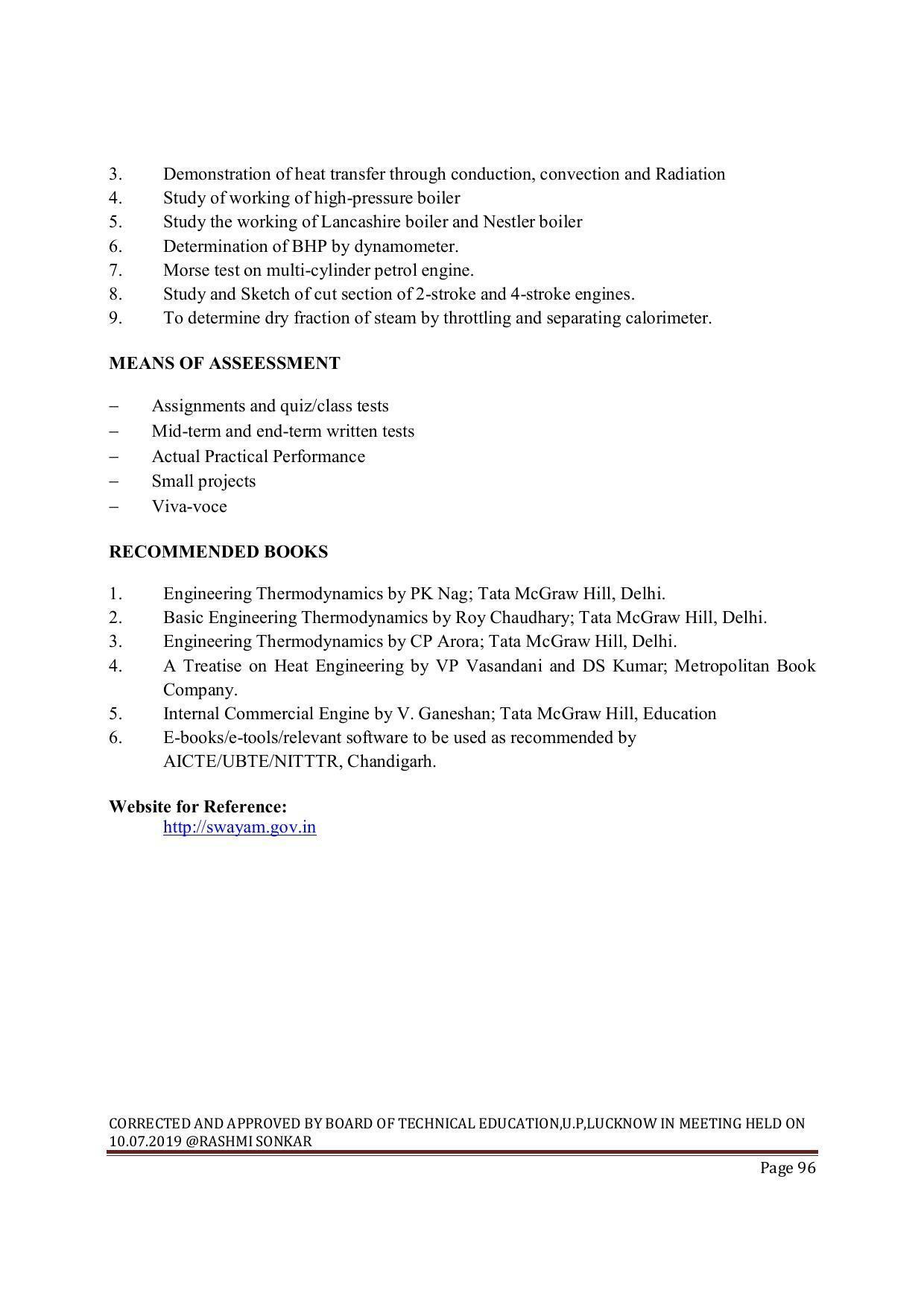 EFFECTIVE FROM JULY 2019-20 - SIX SEMESTER DIPLOMA COURSE IN MECHANICAL ENGINEERING ( COMPUTER AIDED DESIGN) - Page 96