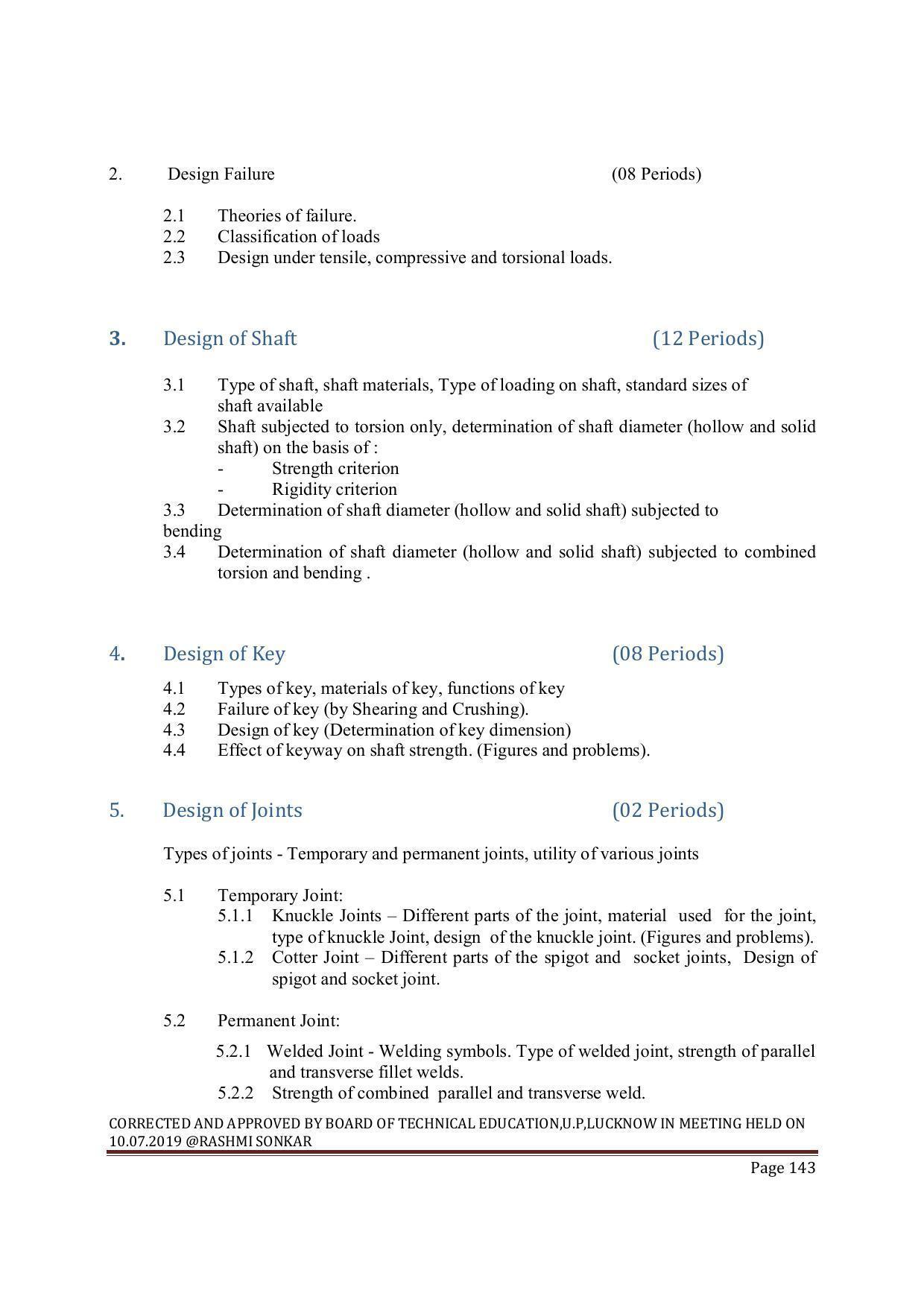 EFFECTIVE FROM JULY 2019-20 - SIX SEMESTER DIPLOMA COURSE IN MECHANICAL ENGINEERING ( COMPUTER AIDED DESIGN) - Page 143