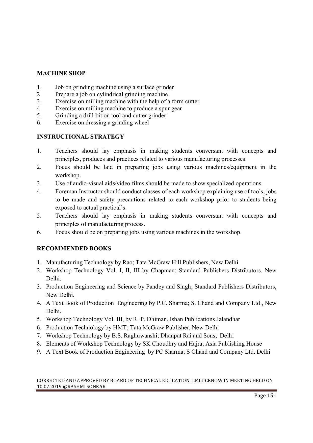 EFFECTIVE FROM JULY 2019-20 - SIX SEMESTER DIPLOMA COURSE IN MECHANICAL ENGINEERING ( COMPUTER AIDED DESIGN) - Page 151