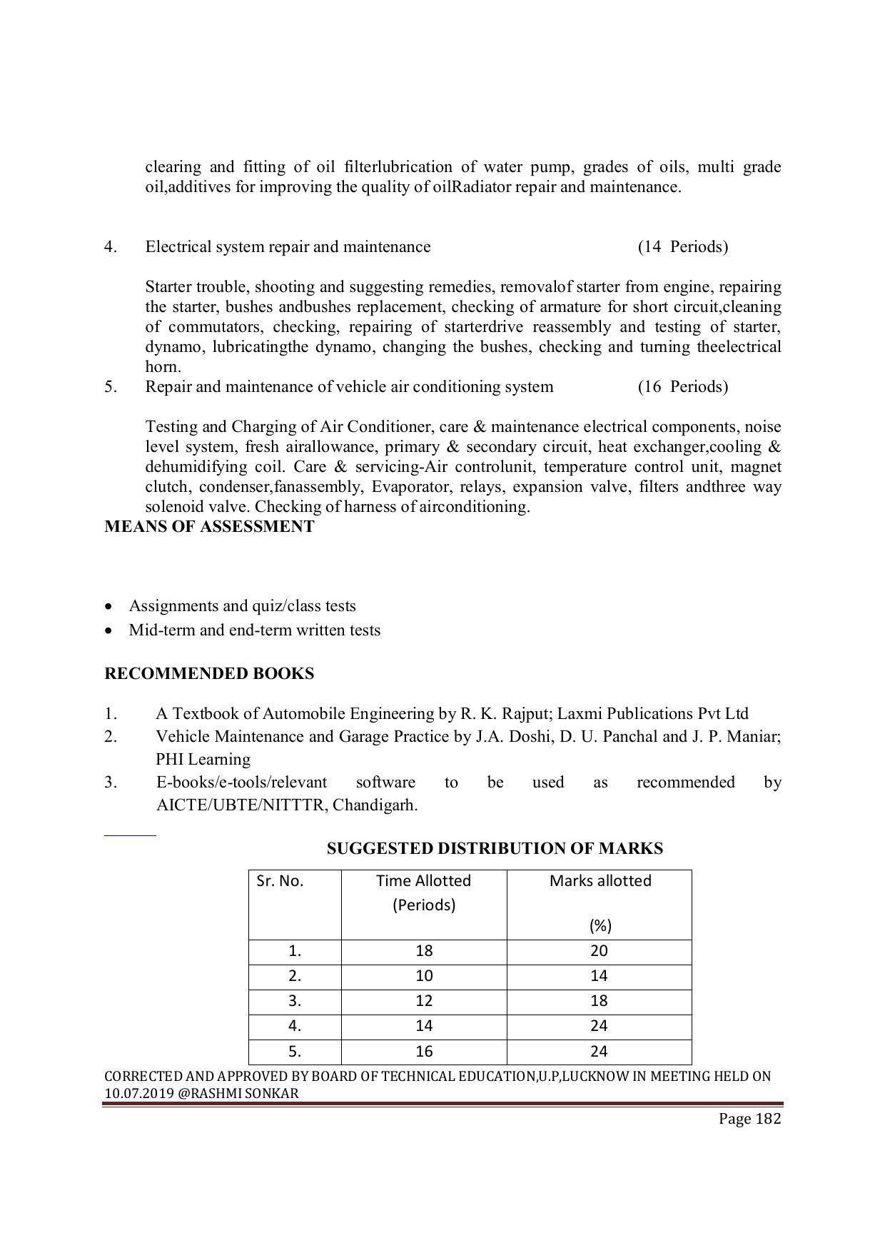 EFFECTIVE FROM JULY 2019-20 - SIX SEMESTER DIPLOMA COURSE IN MECHANICAL ENGINEERING ( COMPUTER AIDED DESIGN) - Page 182