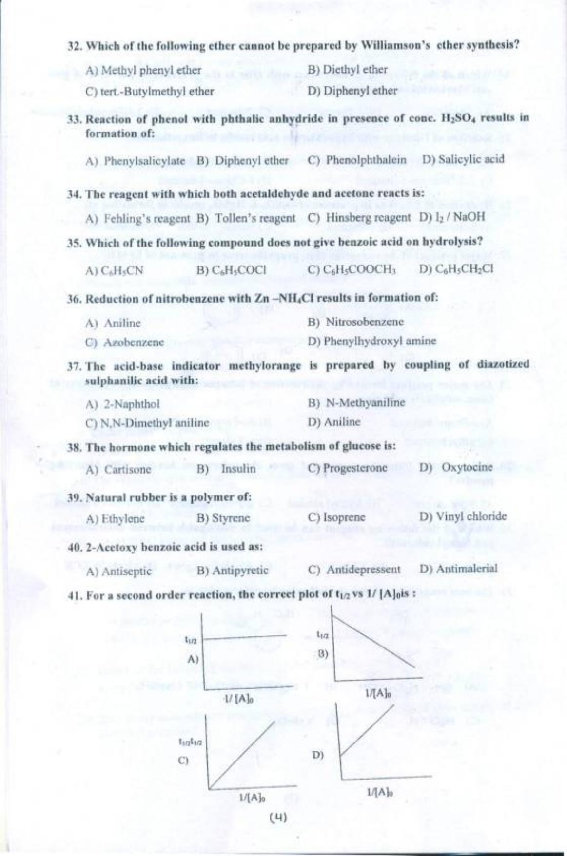 PUCET UG 2018 Chemistry Question Paper - Page 5