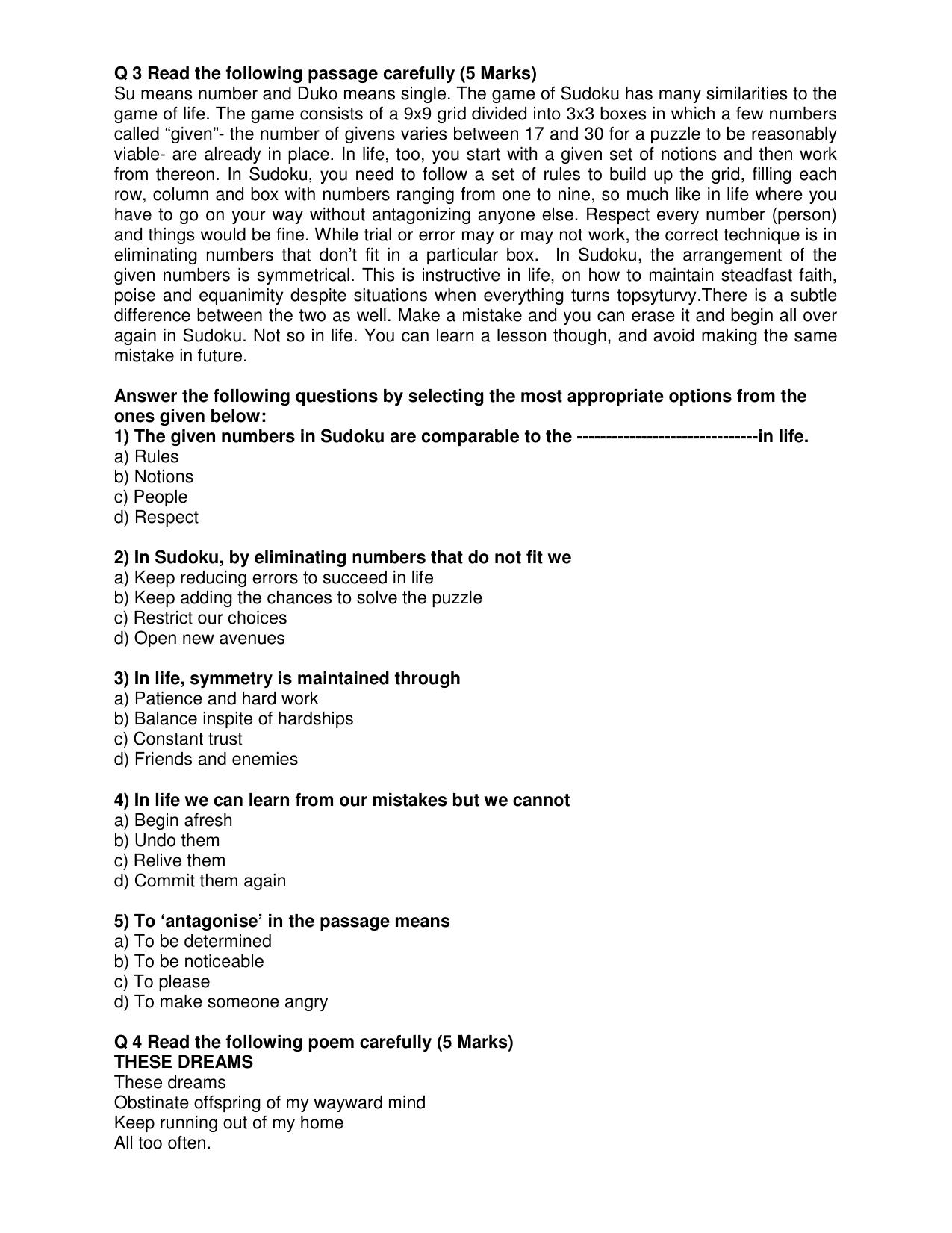 CBSE Worksheets for Class 10 English Assignment 10 - Page 3