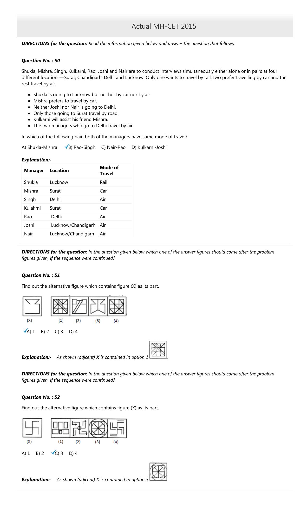 MAH MCA CET 2015 Question Paper - Page 23