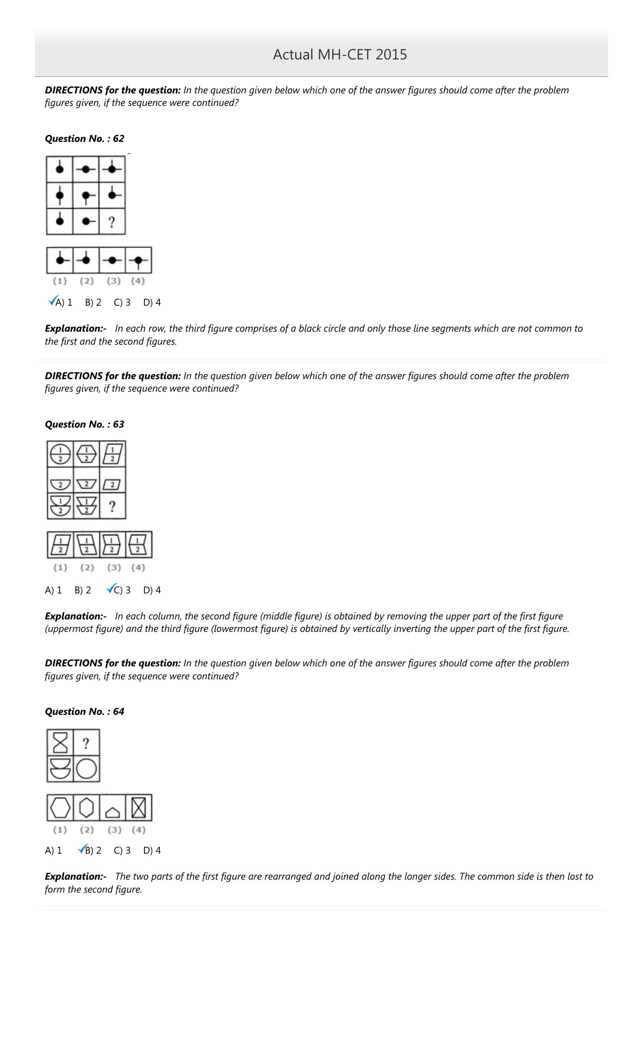 MAH MCA CET 2015 Question Paper - Page 28