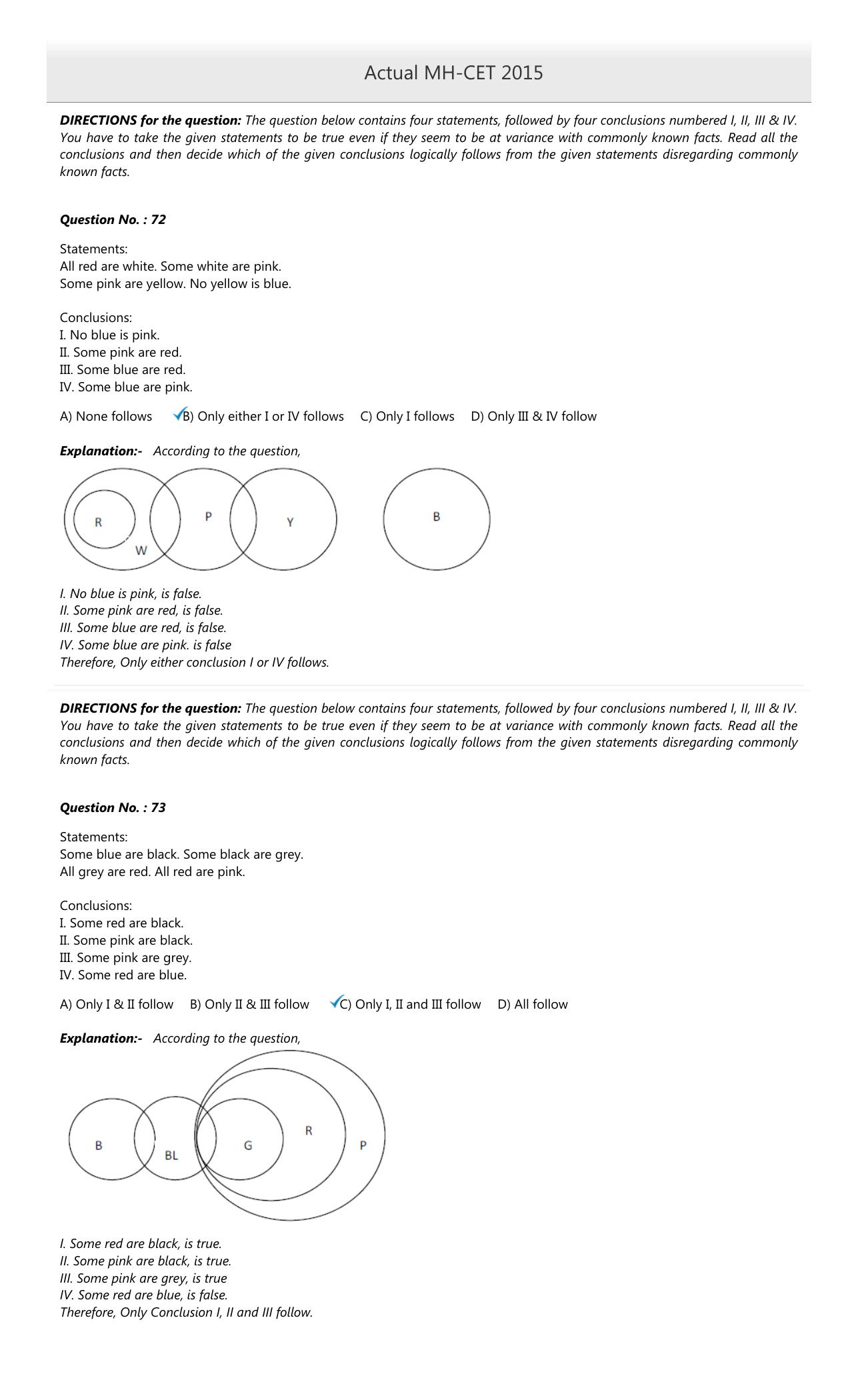 MAH MCA CET 2015 Question Paper - Page 32