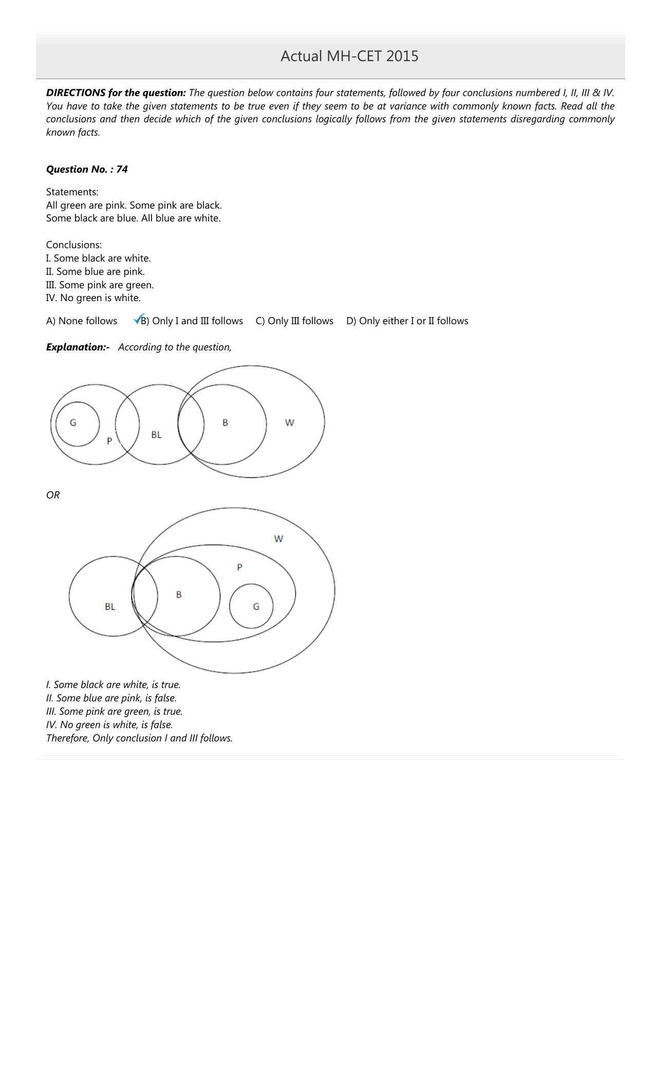 MAH MCA CET 2015 Question Paper - Page 33