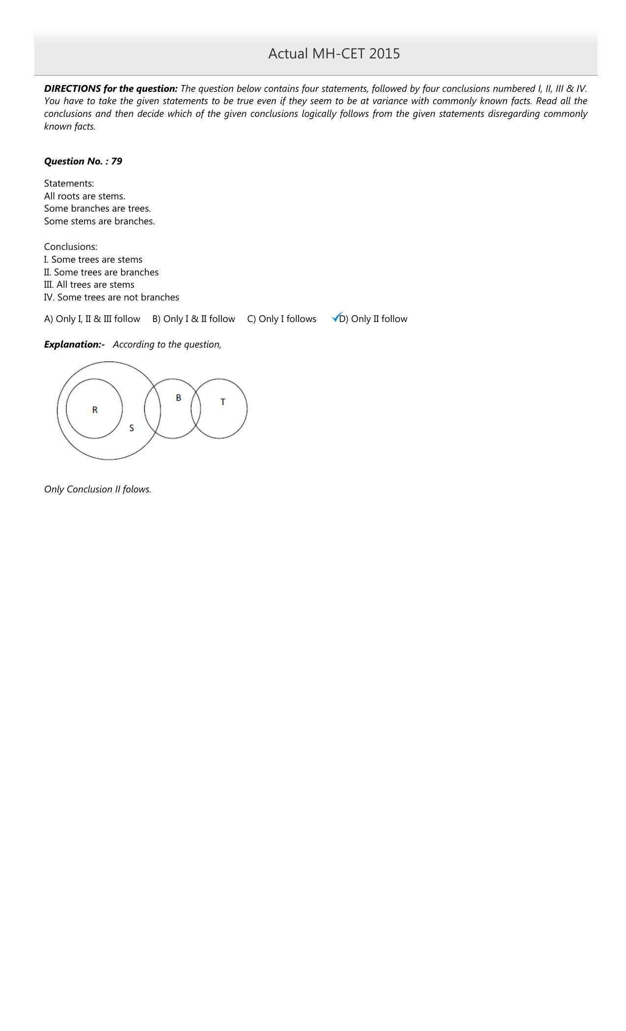 MAH MCA CET 2015 Question Paper - Page 36