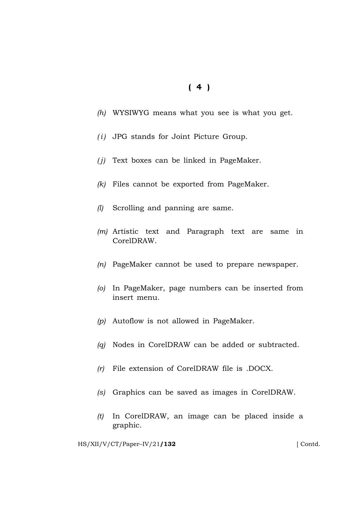 Meghalaya Board (MBOSE) Class 12 COMPUTER TECHNIQUE Paper–IV (HS-XII-V-CT-Paper–IV-21) 2021 Question Paper - Page 4