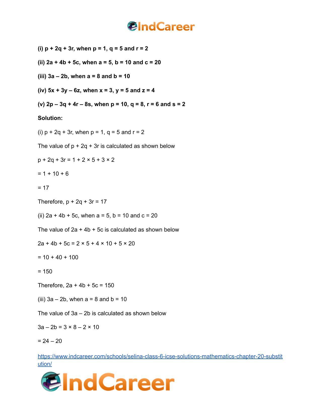Selina Class 6 ICSE Solutions Mathematics : Chapter 20- Substitution - Page 4