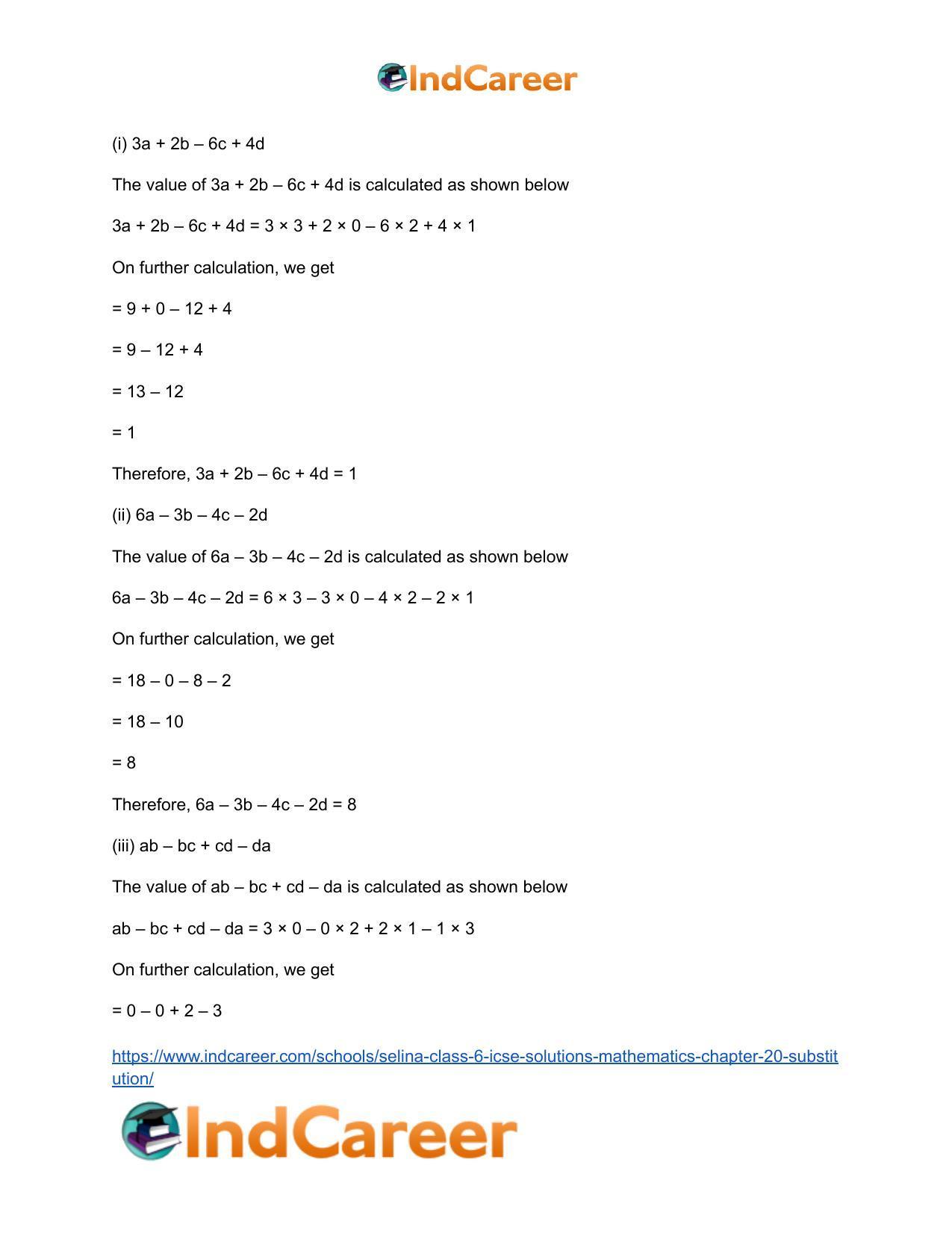 Selina Class 6 ICSE Solutions Mathematics : Chapter 20- Substitution - Page 7