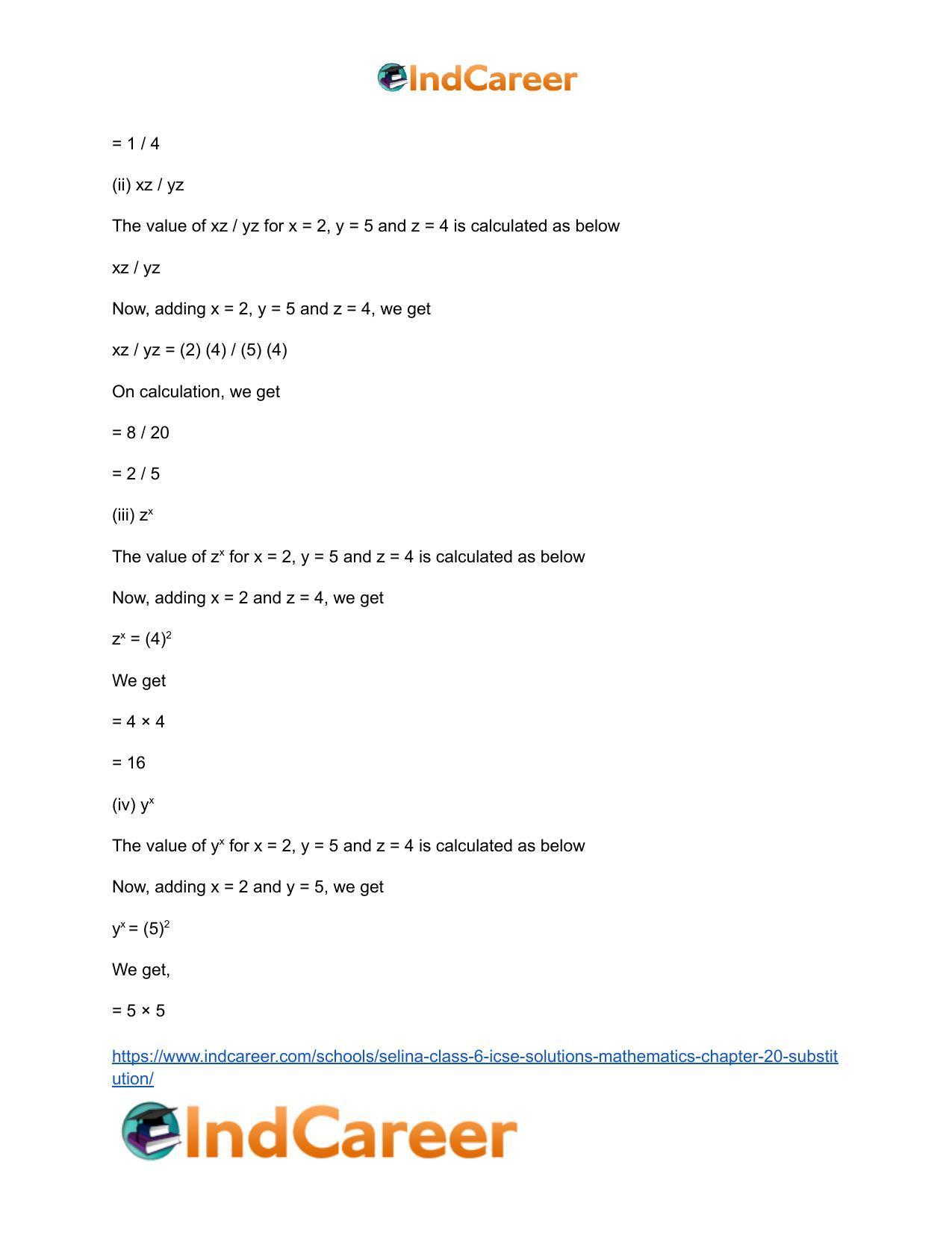 Selina Class 6 ICSE Solutions Mathematics : Chapter 20- Substitution - Page 12