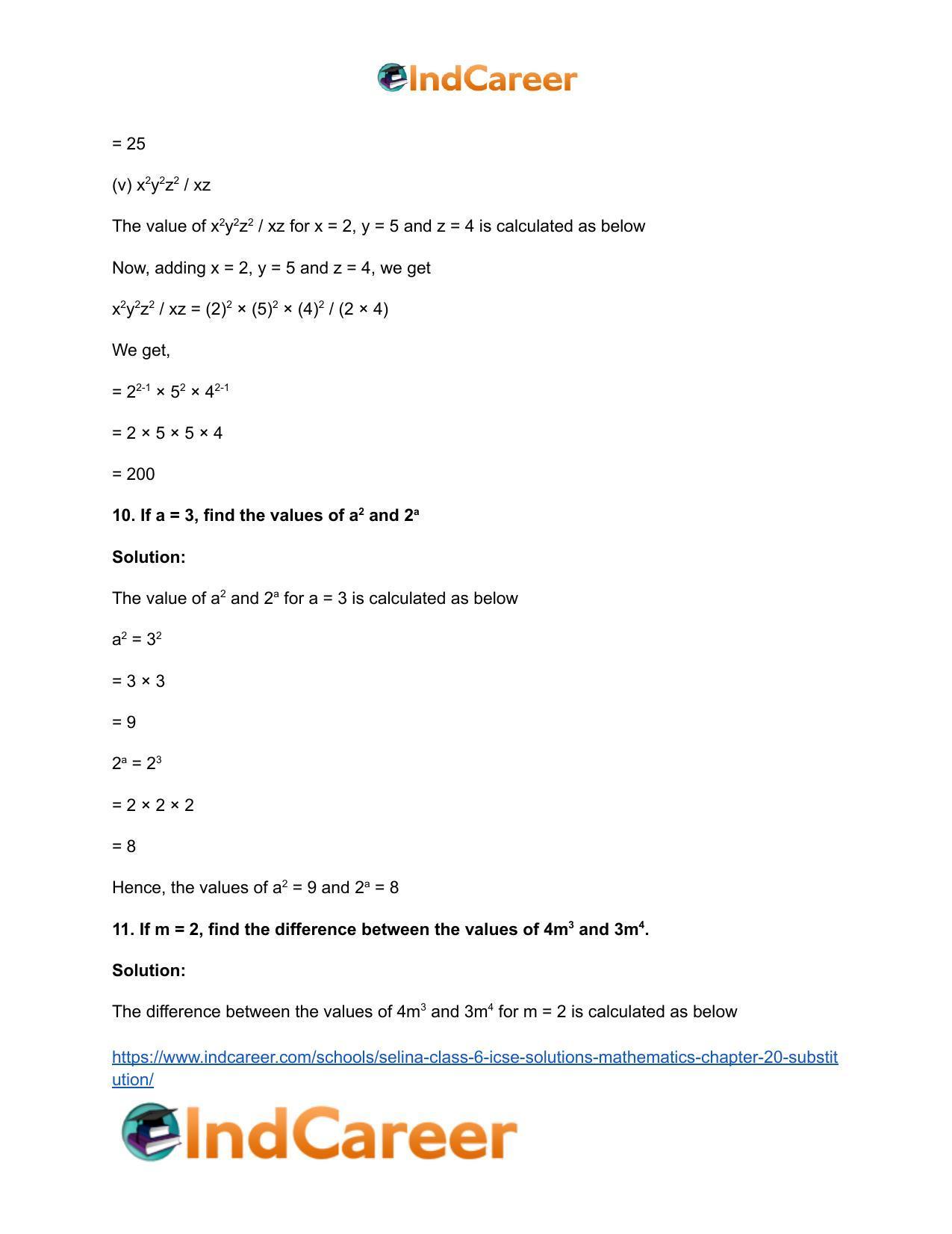 Selina Class 6 ICSE Solutions Mathematics : Chapter 20- Substitution - Page 13