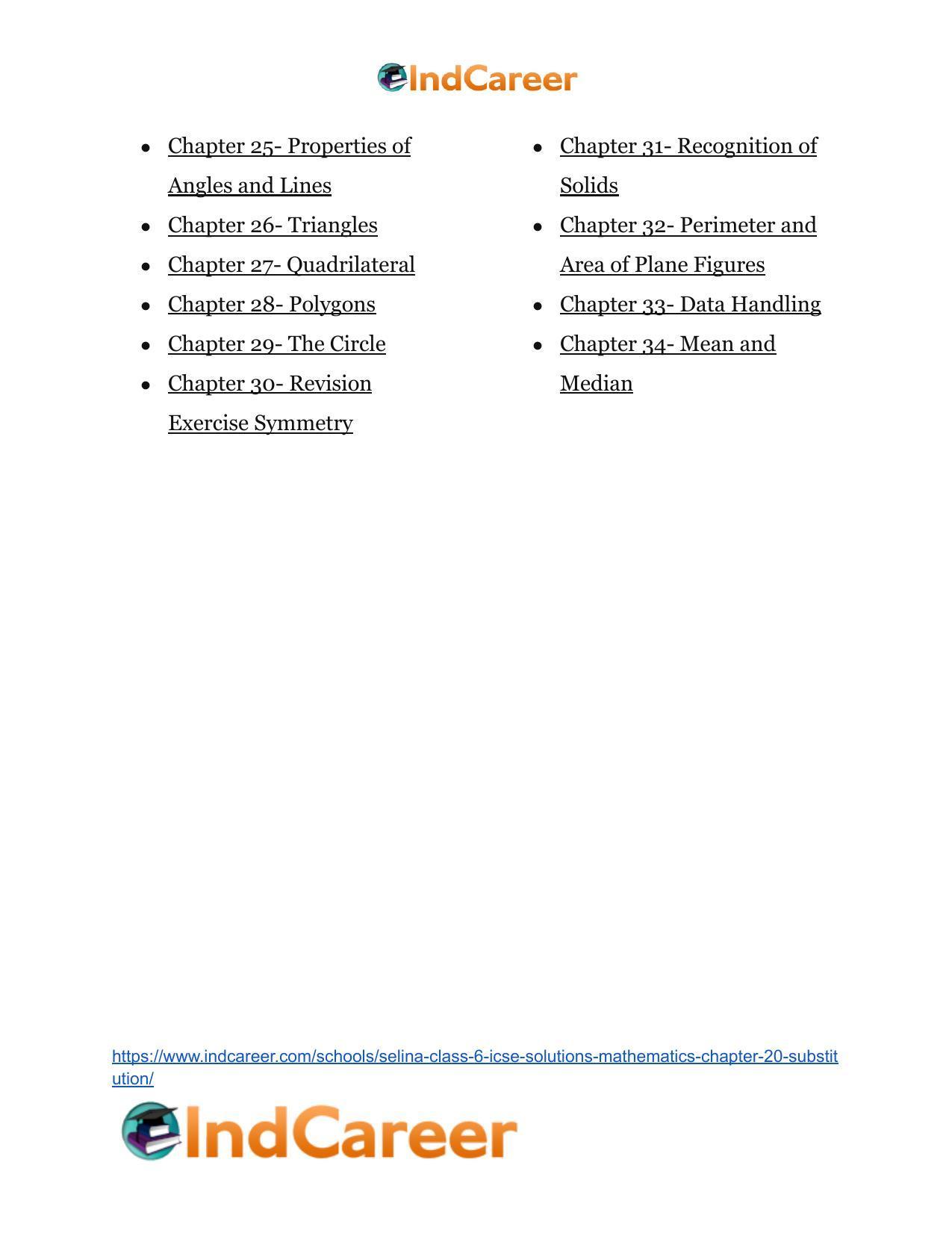 Selina Class 6 ICSE Solutions Mathematics : Chapter 20- Substitution - Page 22