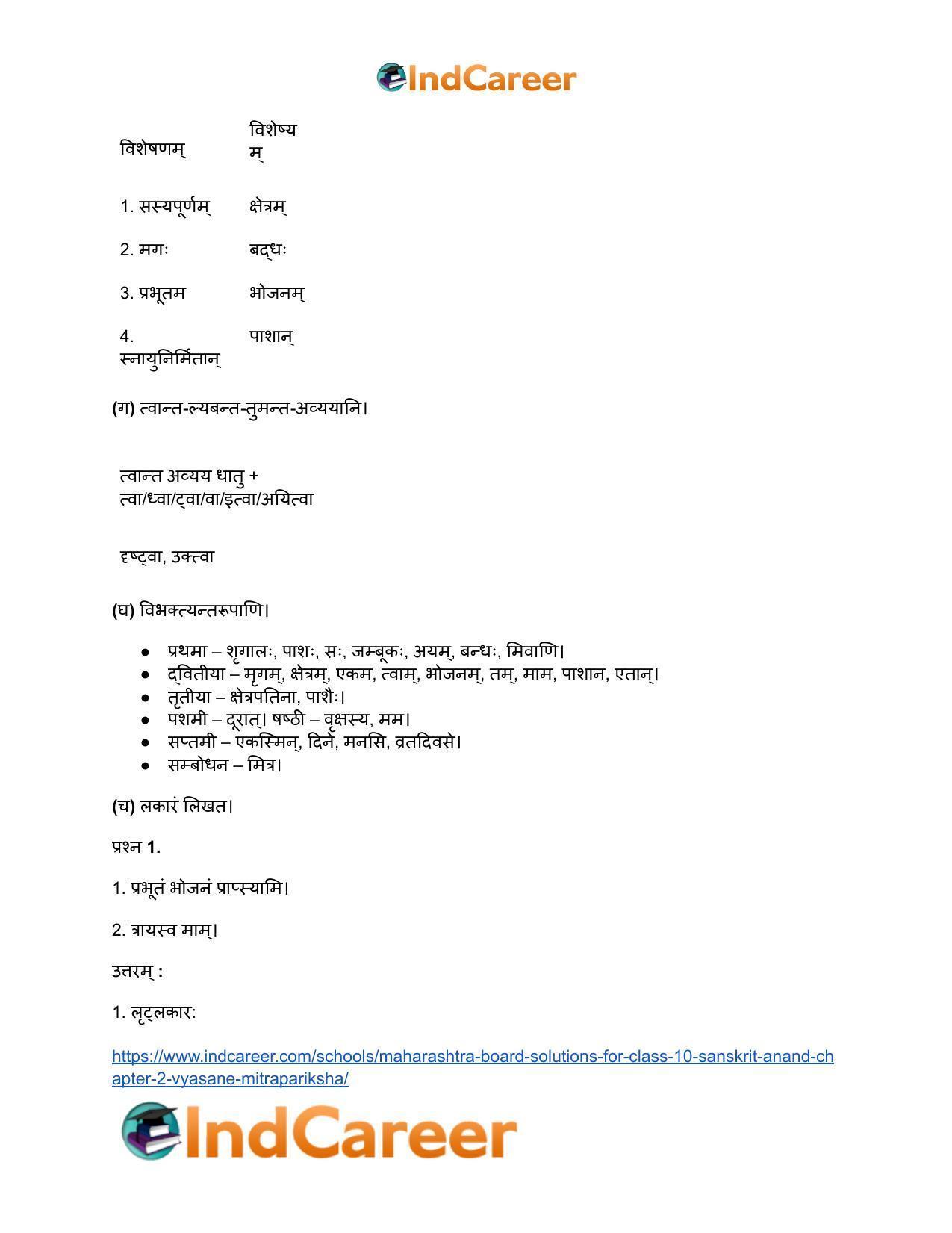 Maharashtra Board Solutions for Class 10- Sanskrit Anand: Chapter 2- व्यसने मित्रपरीक्षा - Page 19