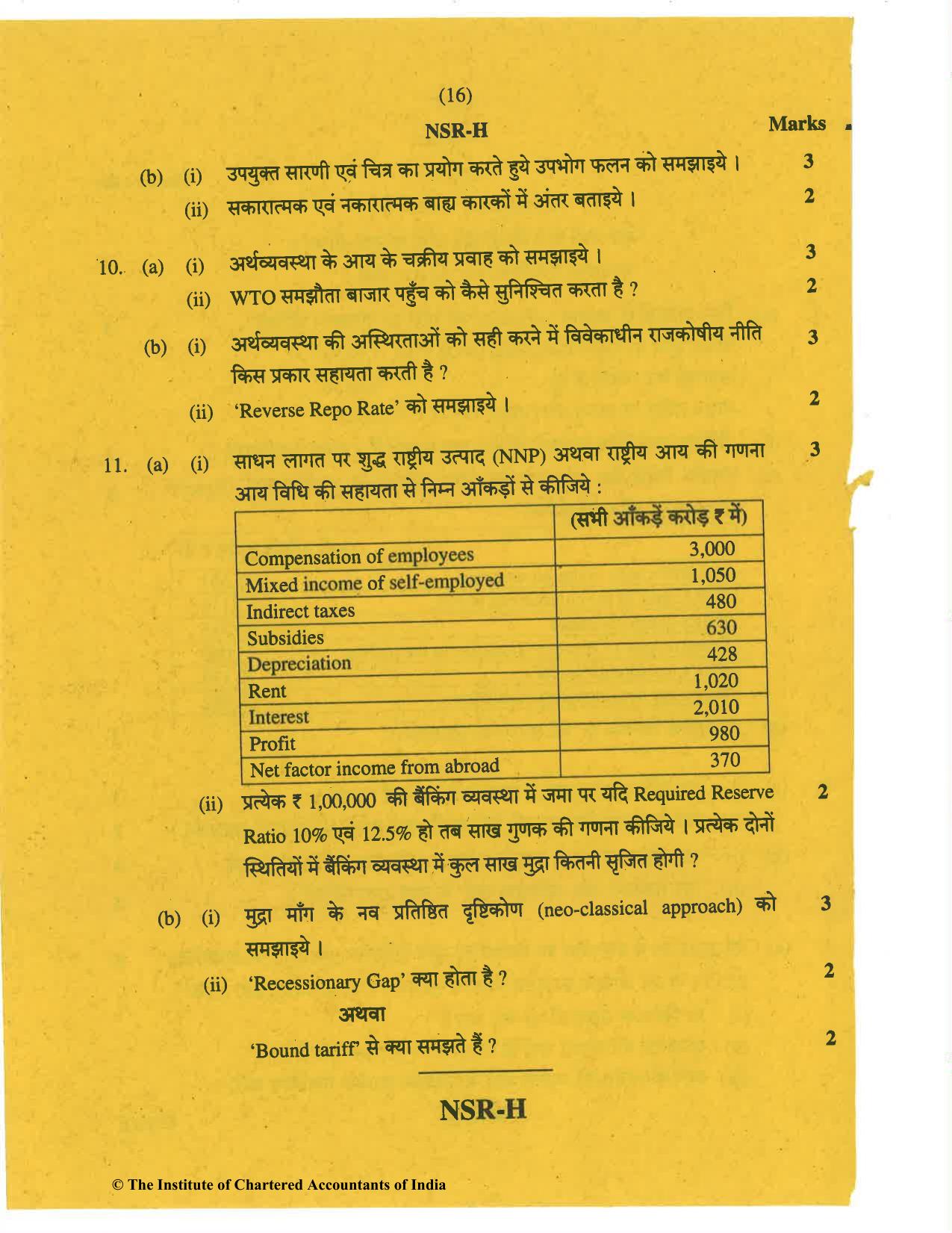 CA Inter Nov 2019 Question Paper - Paper 8 – Financial Management & Economics for Finance - Page 16