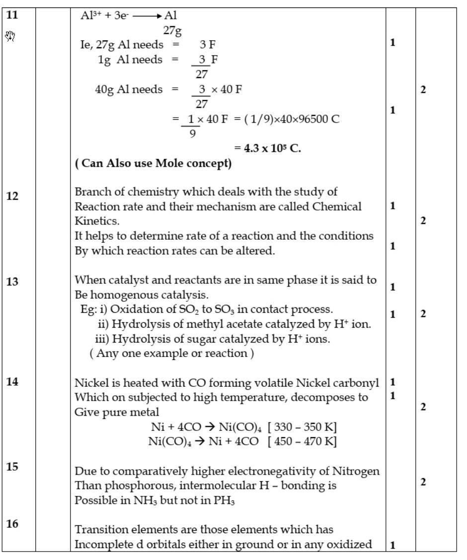 Kerala Plus Two 2019 Chemistry Model Answer Key - Page 2