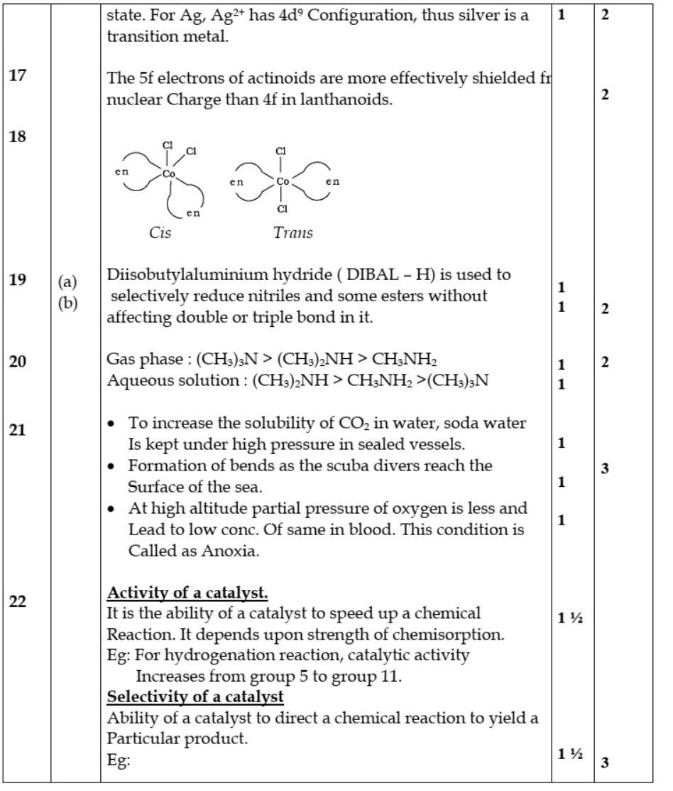 Kerala Plus Two 2019 Chemistry Model Answer Key - Page 3