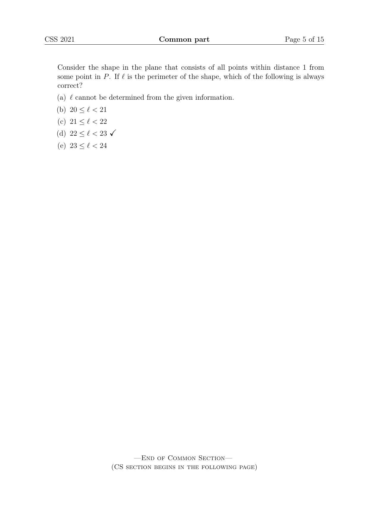 TIFR GS 2021 Computer & Systems Sciences Question Paper - Page 5