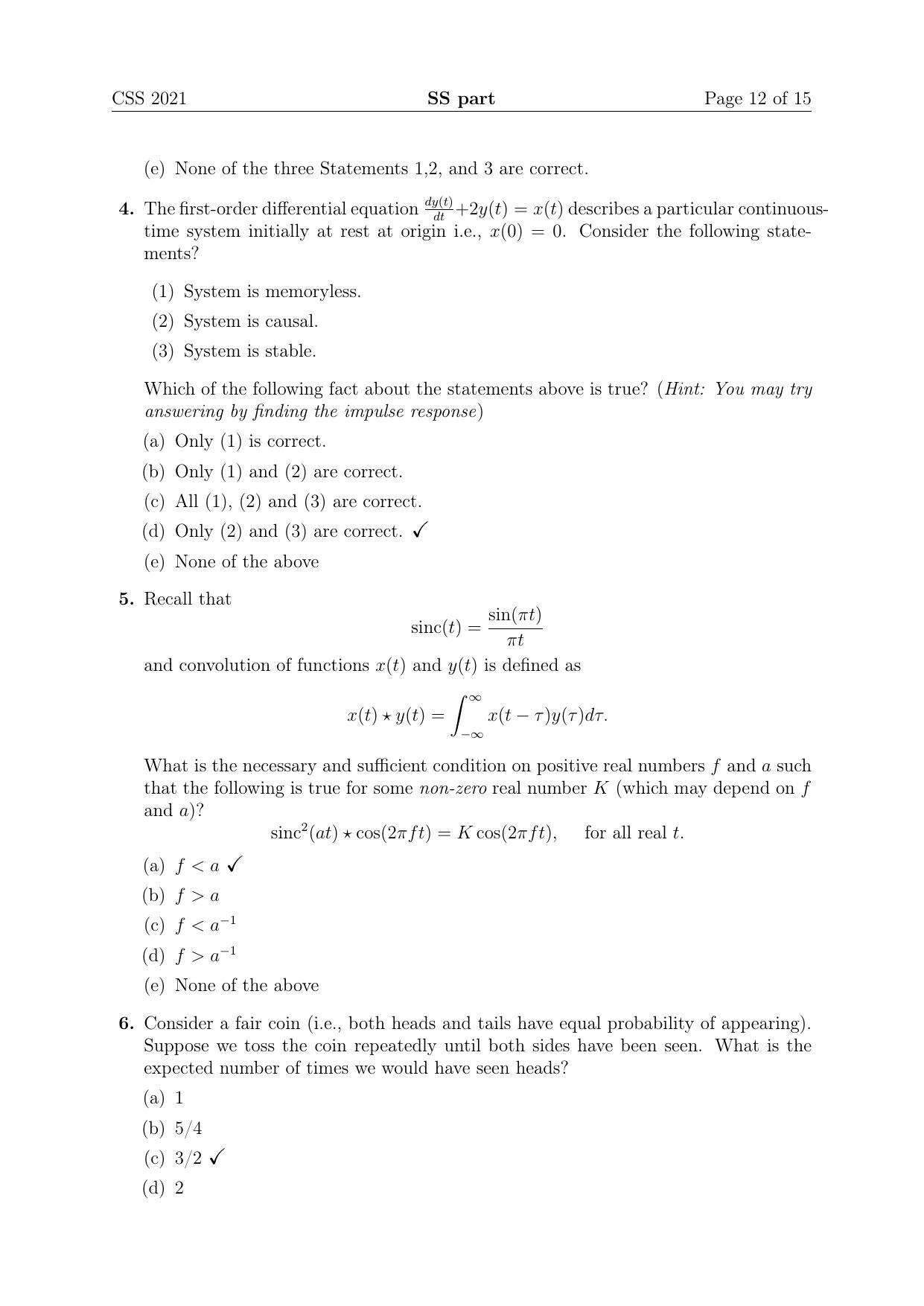 TIFR GS 2021 Computer & Systems Sciences Question Paper - Page 12
