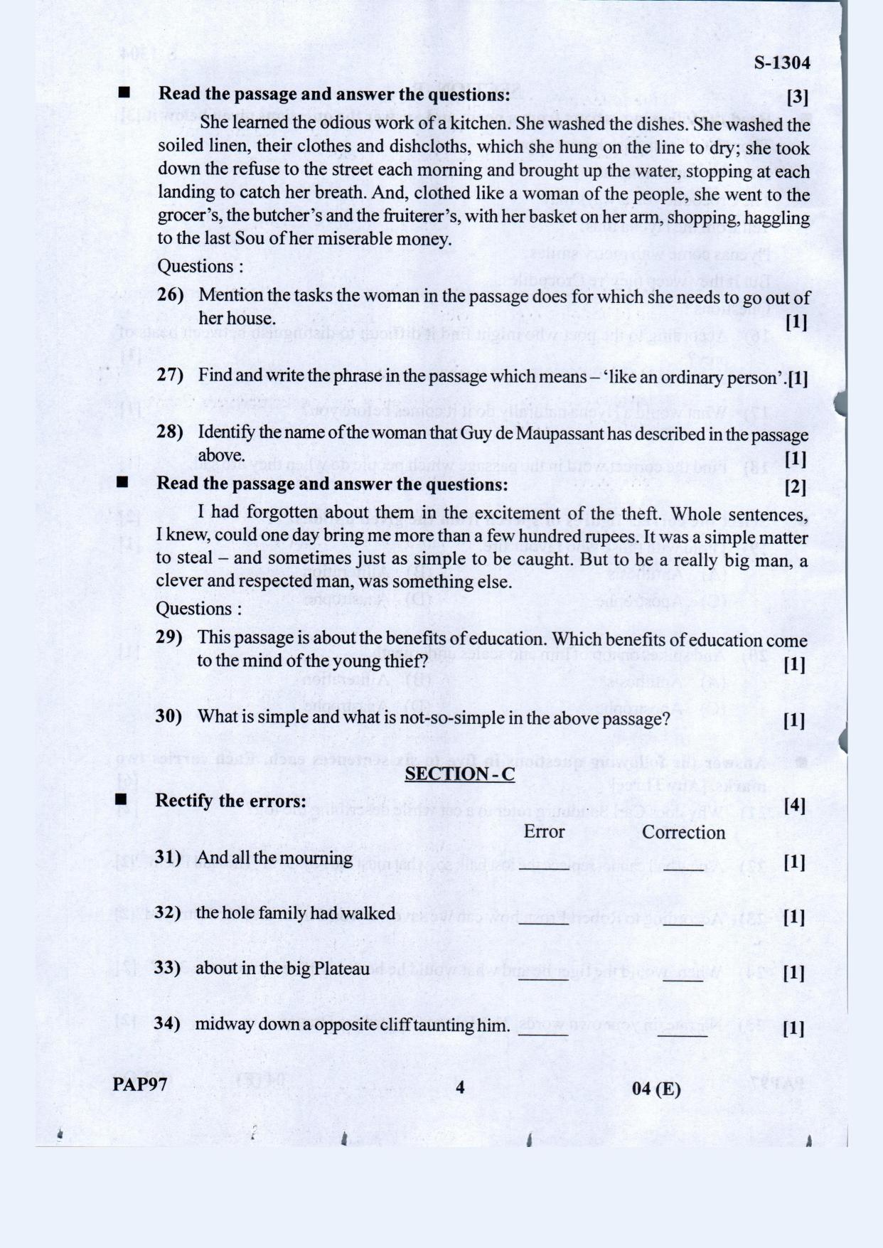 Gujarat Board Class 10th English F.L March-April 2022 Question Paper - Page 4