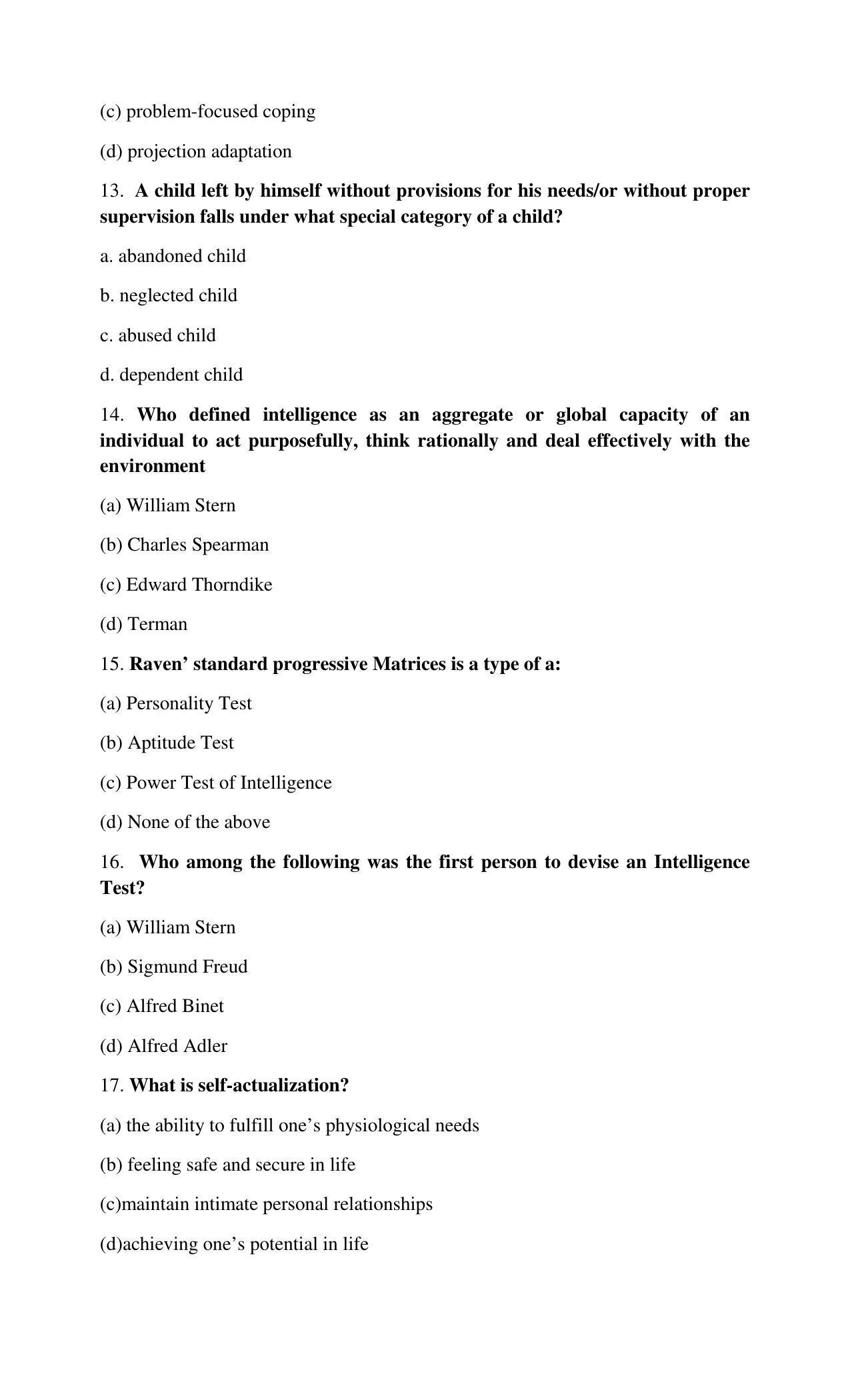 PSEB Class 12 Psychology Model Papers - Page 3