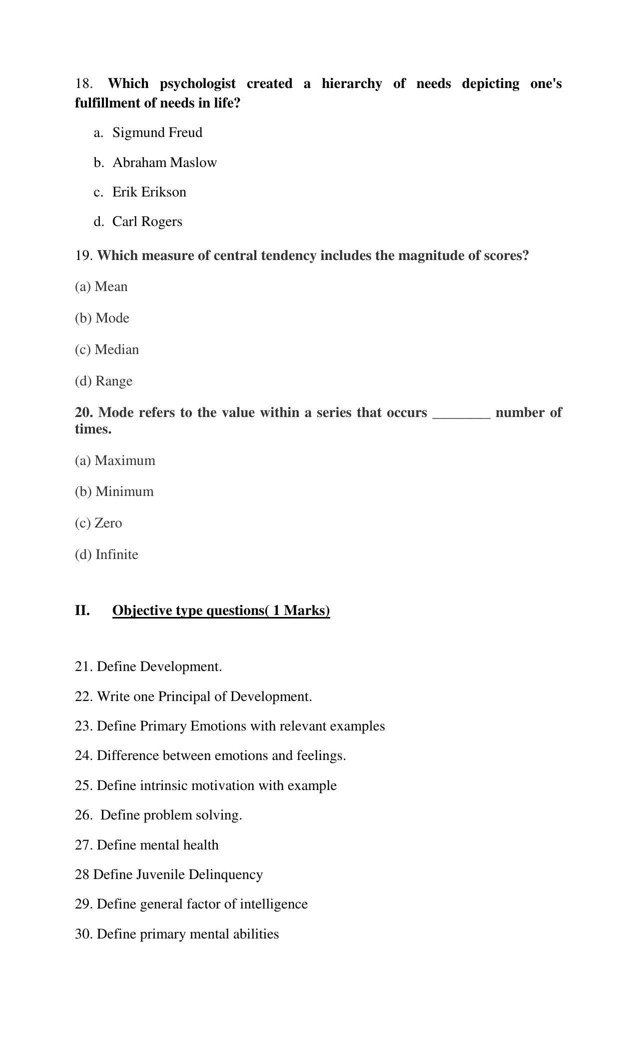 PSEB Class 12 Psychology Model Papers - Page 4