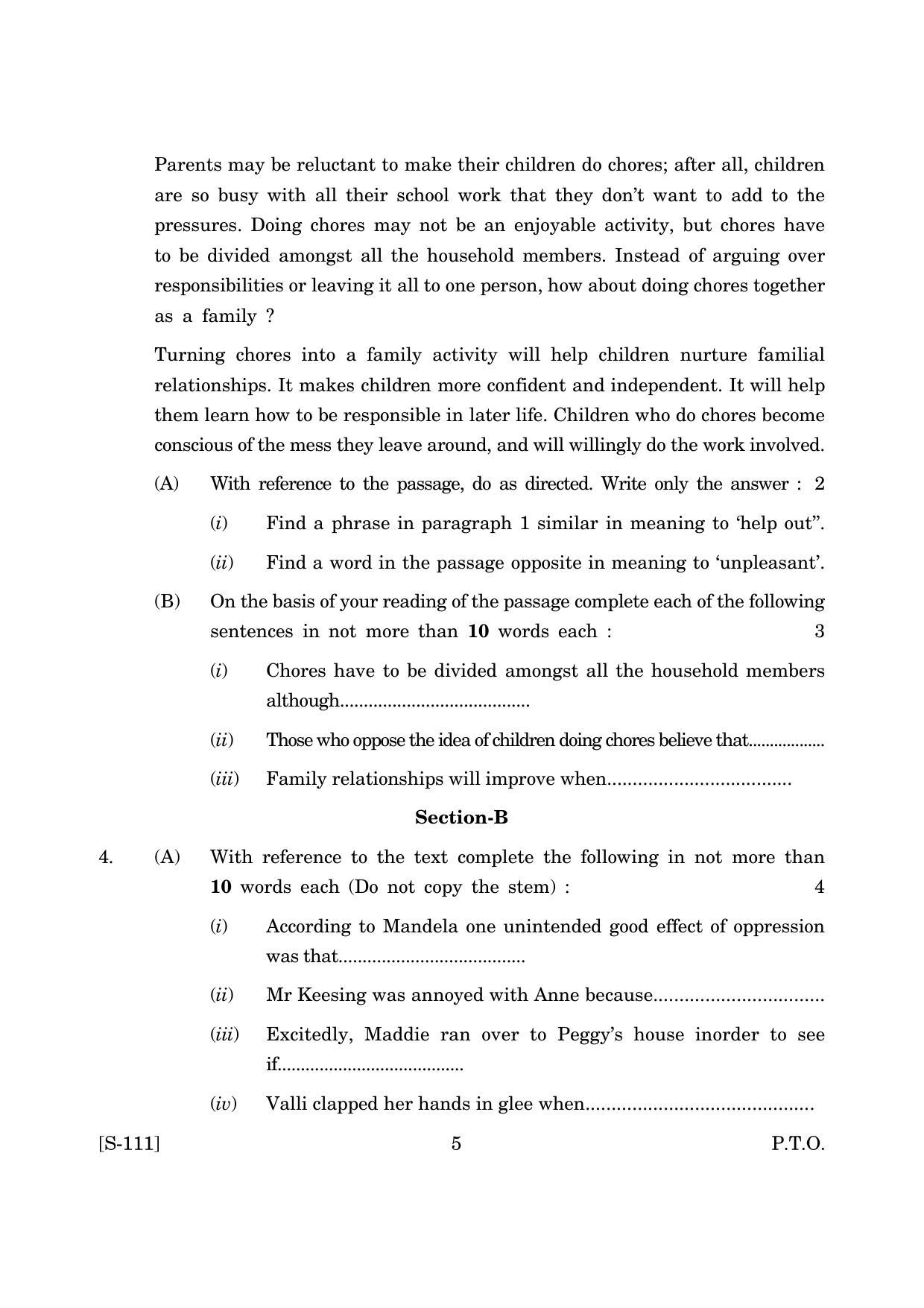 Goa Board Class 10 English (June 2019) Question Paper - Page 5