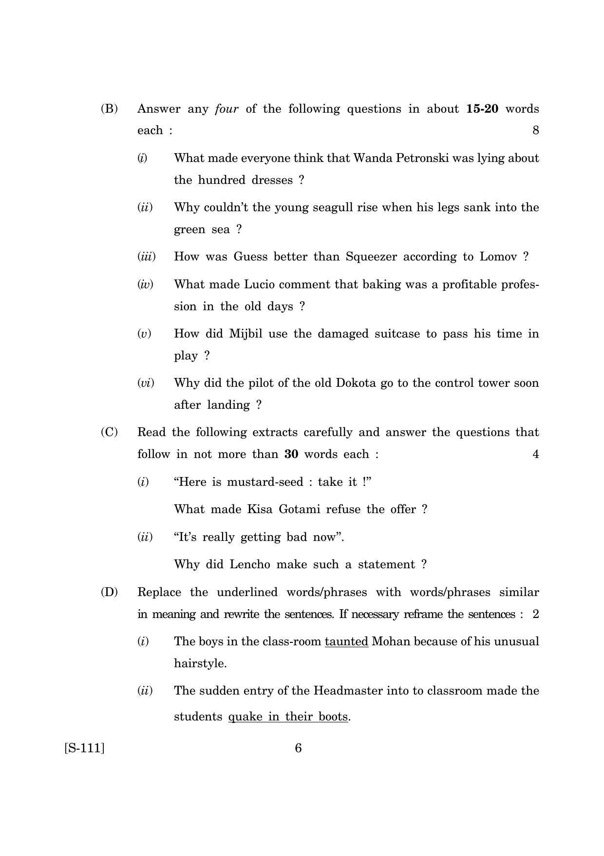 Goa Board Class 10 English (June 2019) Question Paper - Page 6