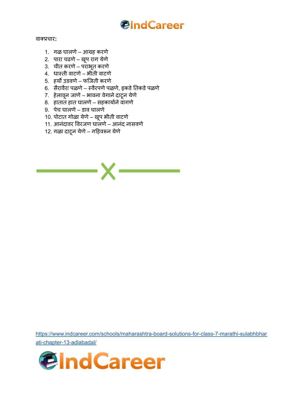 Maharashtra Board Solutions for Class 7- Marathi Sulabhbharati: Chapter 13- अदलाबदल - Page 20