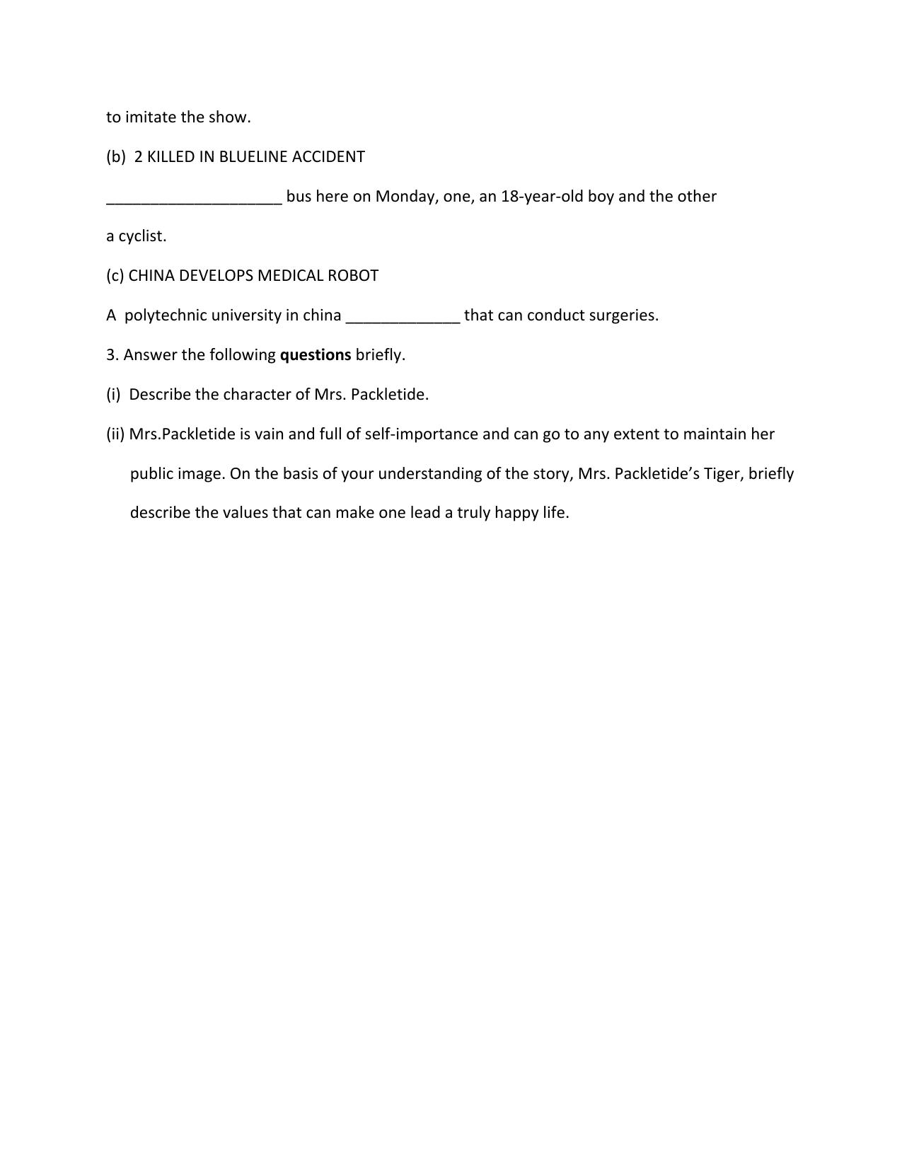 CBSE Worksheets for Class 10 English Assignment 1 - Page 3