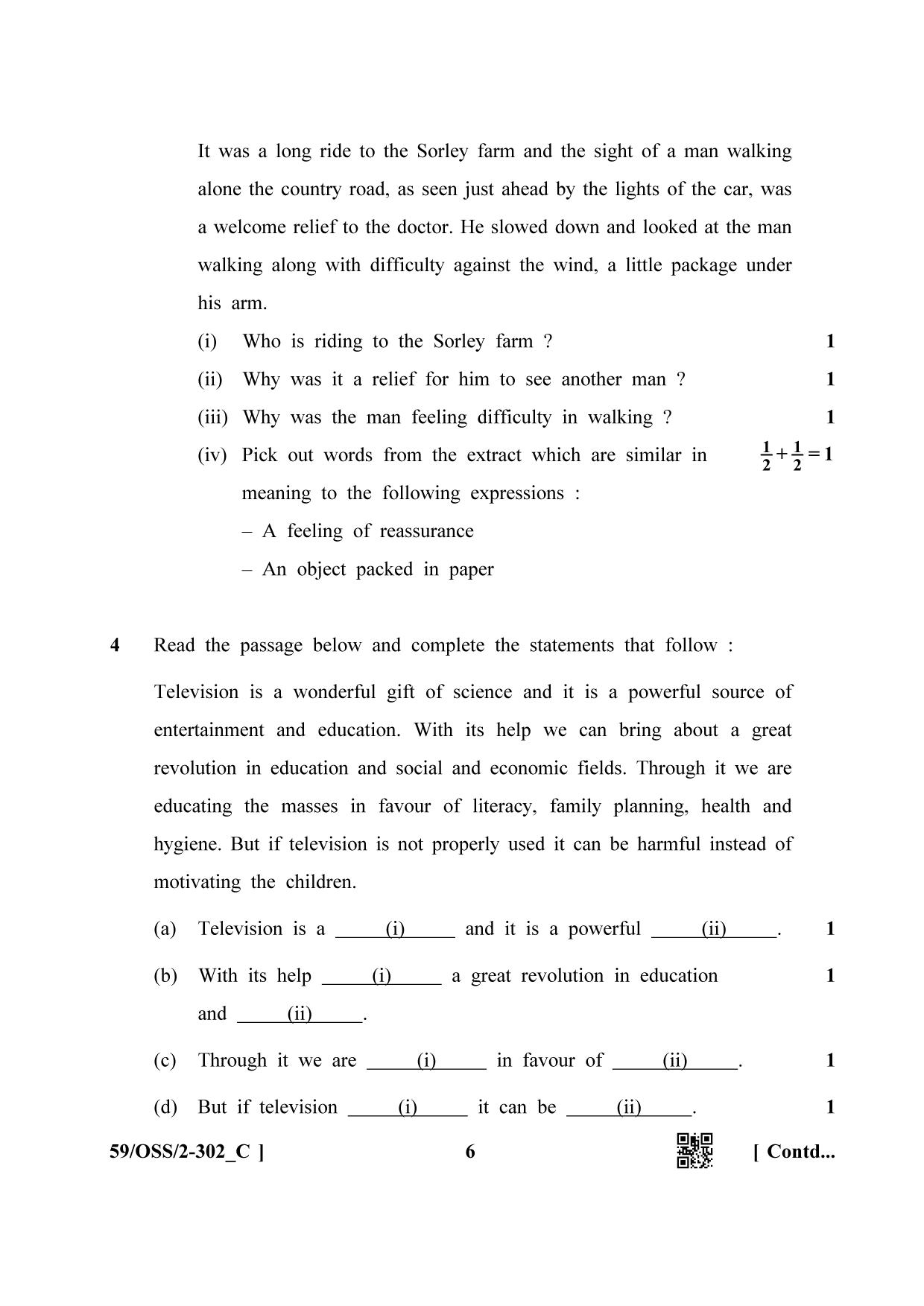 NIOS October 2019 Class 12 English (SET C) Question Paper - Page 6