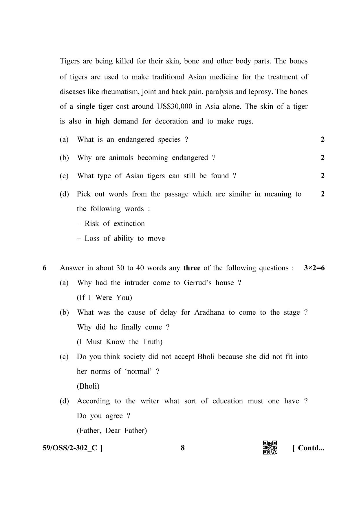NIOS October 2019 Class 12 English (SET C) Question Paper - Page 8