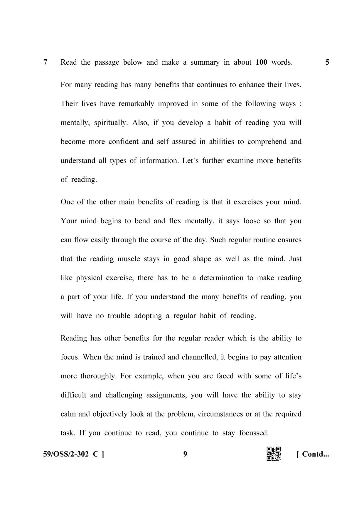 NIOS October 2019 Class 12 English (SET C) Question Paper - Page 9