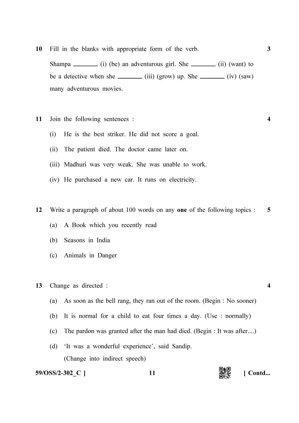 NIOS October 2019 Class 12 English (SET C) Question Paper - Page 11