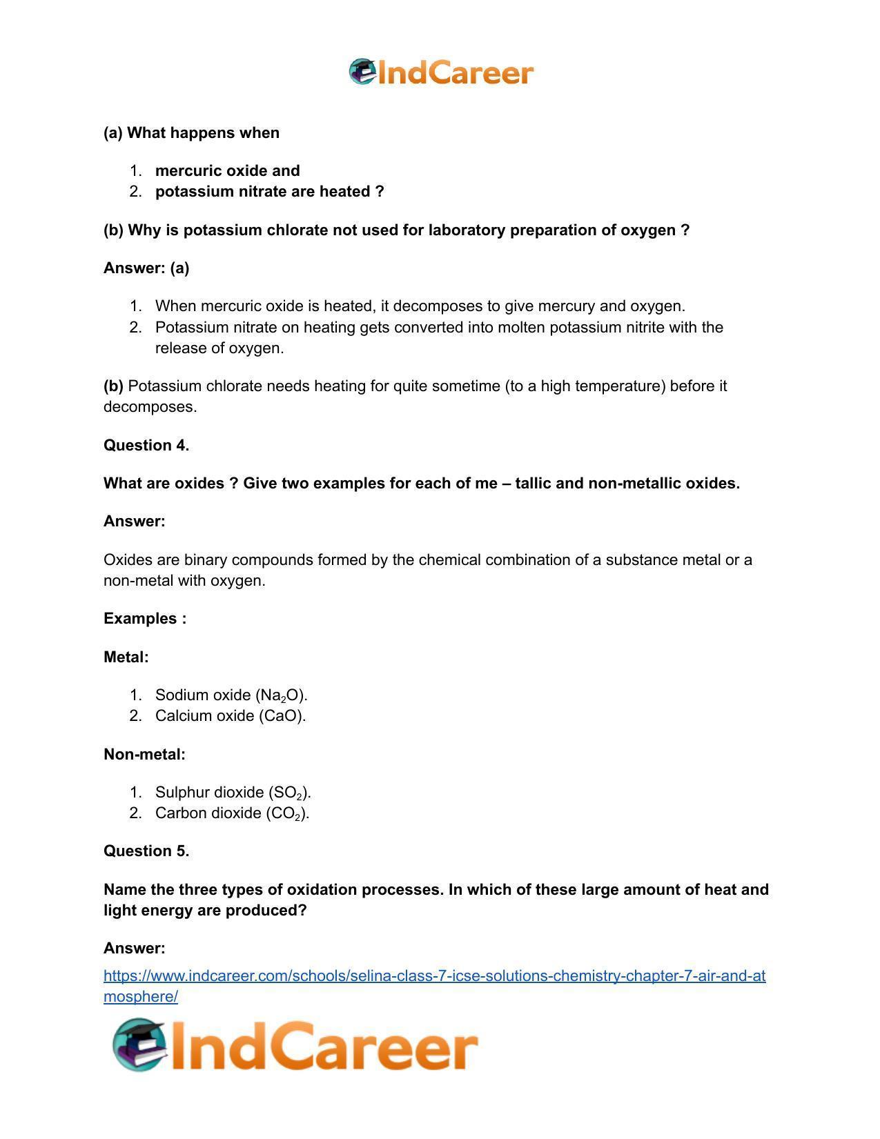 Selina Class 7 ICSE Solutions Chemistry : Chapter 7- Air and Atmosphere - Page 9
