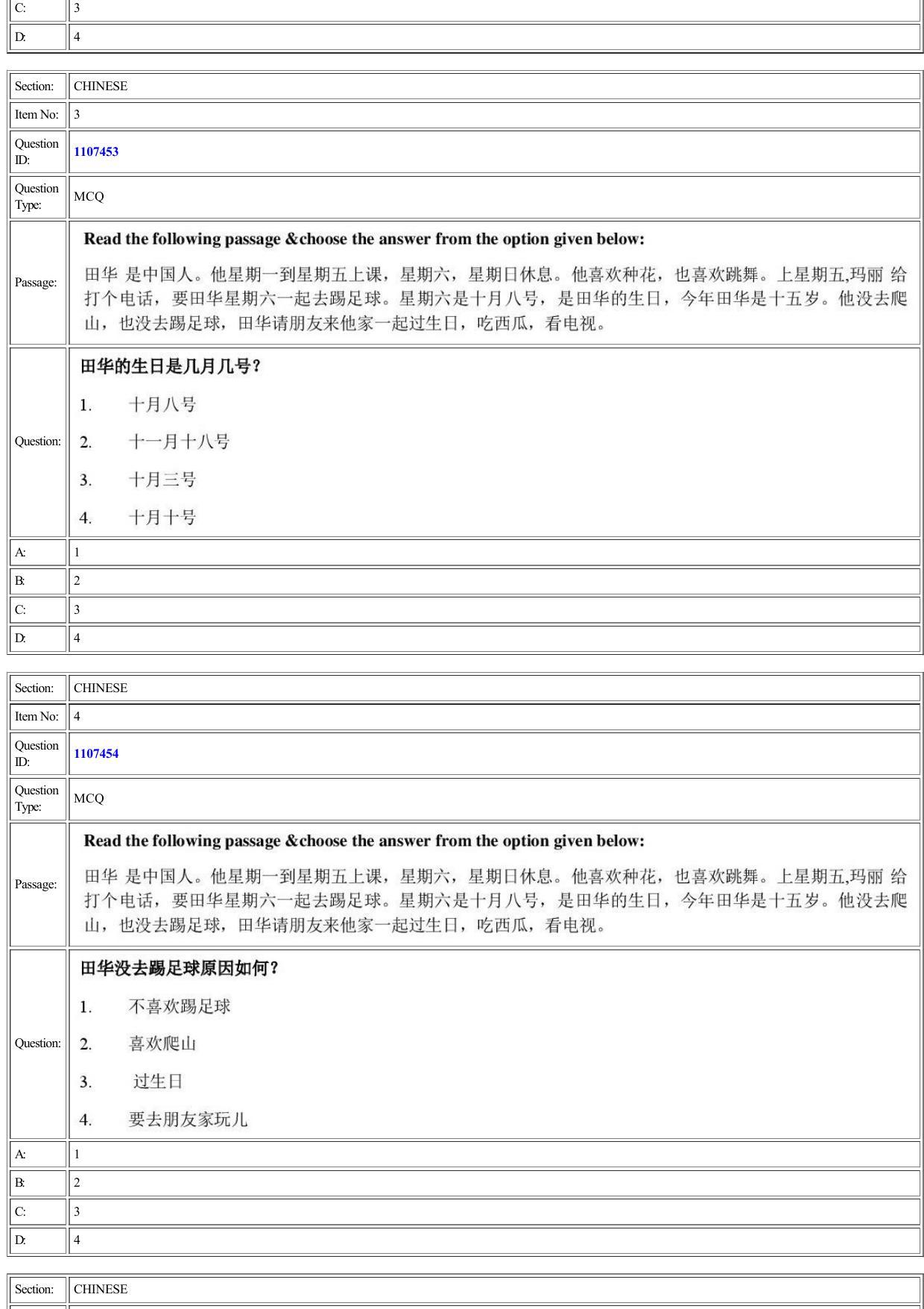 CUET 2022 Question Paper of Chinese - Page 2