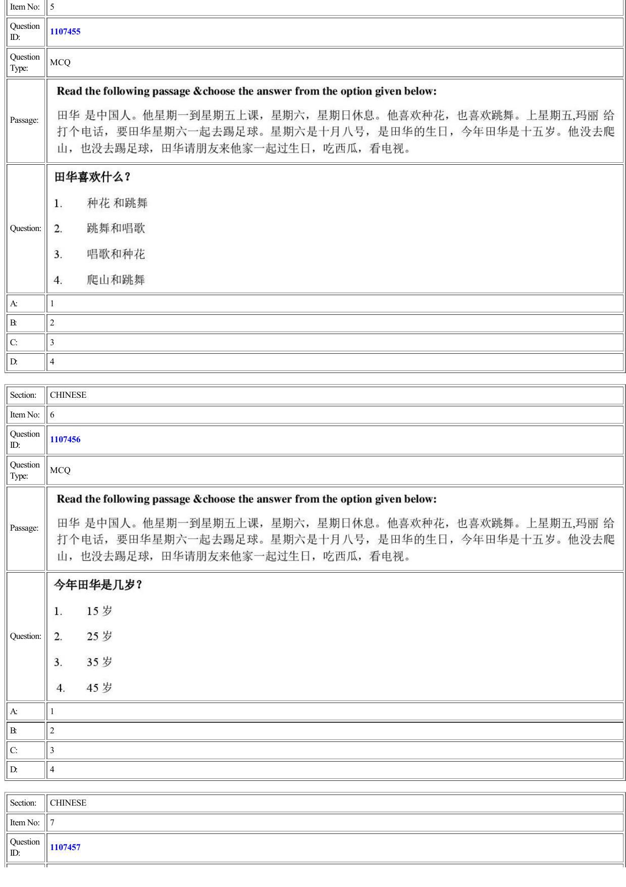CUET 2022 Question Paper of Chinese - Page 3