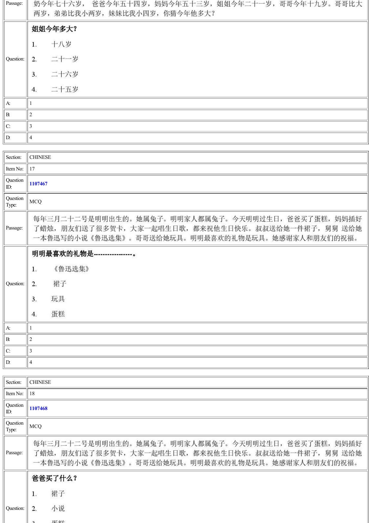 CUET 2022 Question Paper of Chinese - Page 8