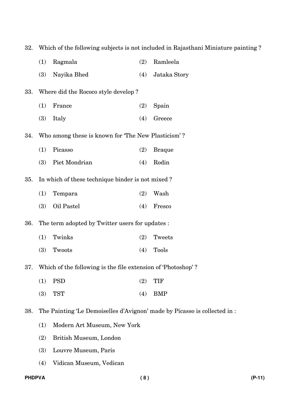 IGNOU PhD Entrance Test Ph. D. (Fine Arts) Entrance Test, July, 2023 Question Paper - Page 9