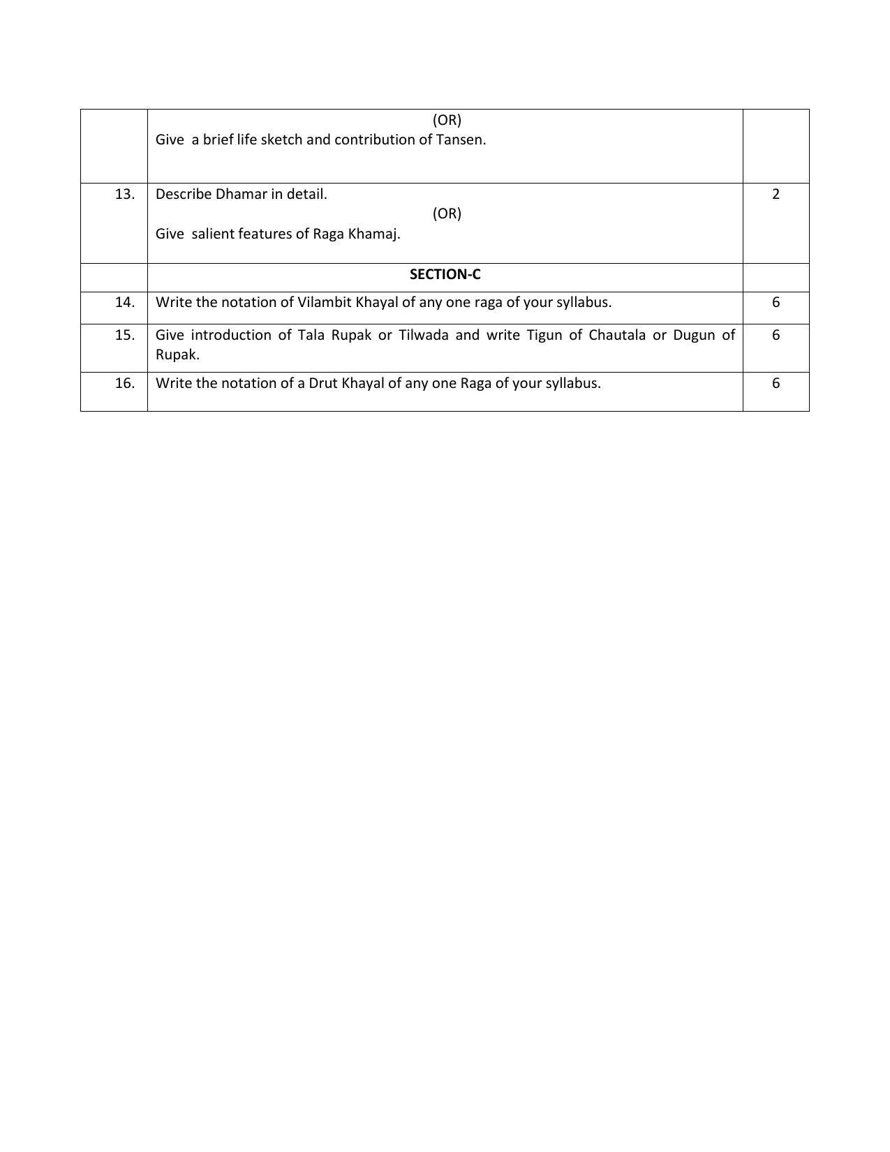 CBSE Class 10 Hindustani Music (Vocal) Sample Paper 2023 - Page 3