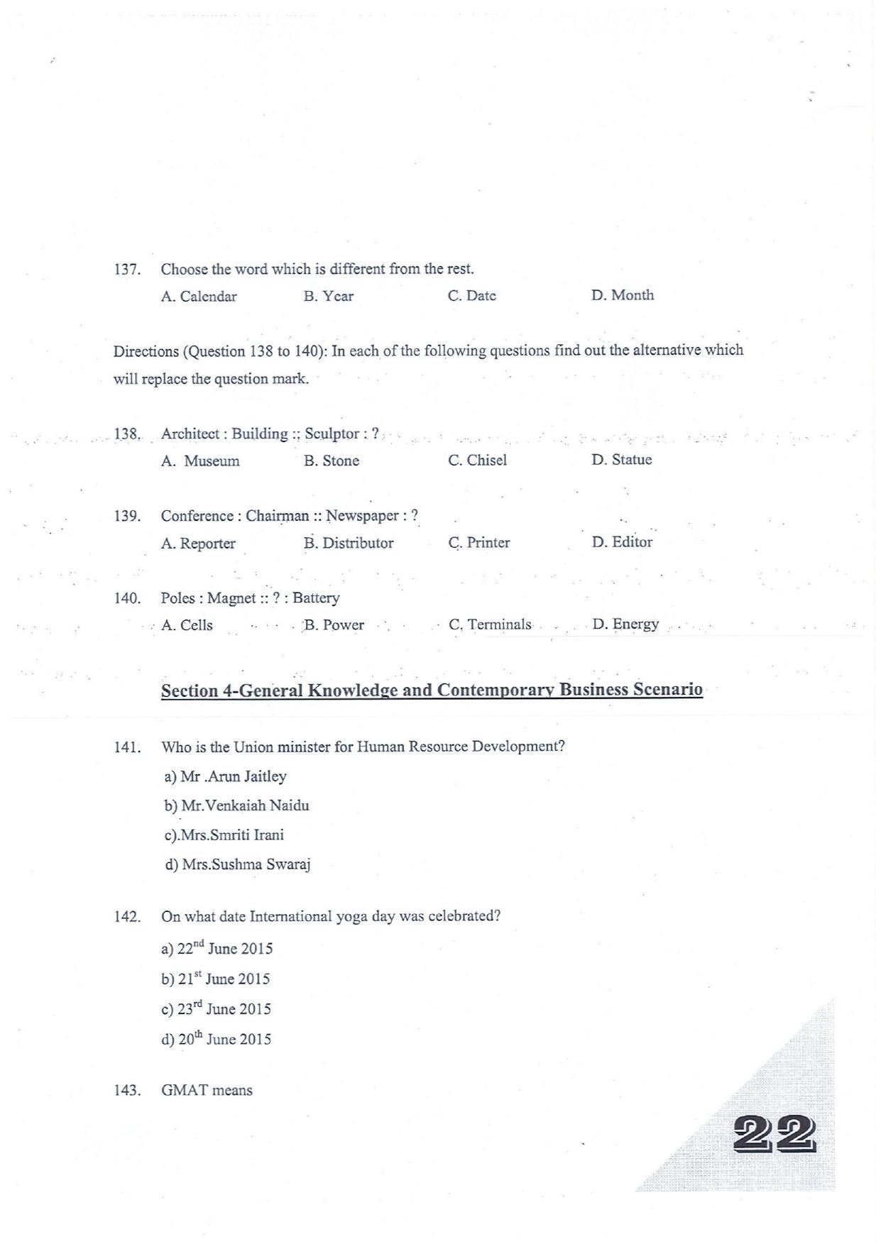 KMAT Question Papers - 2015 - Page 23