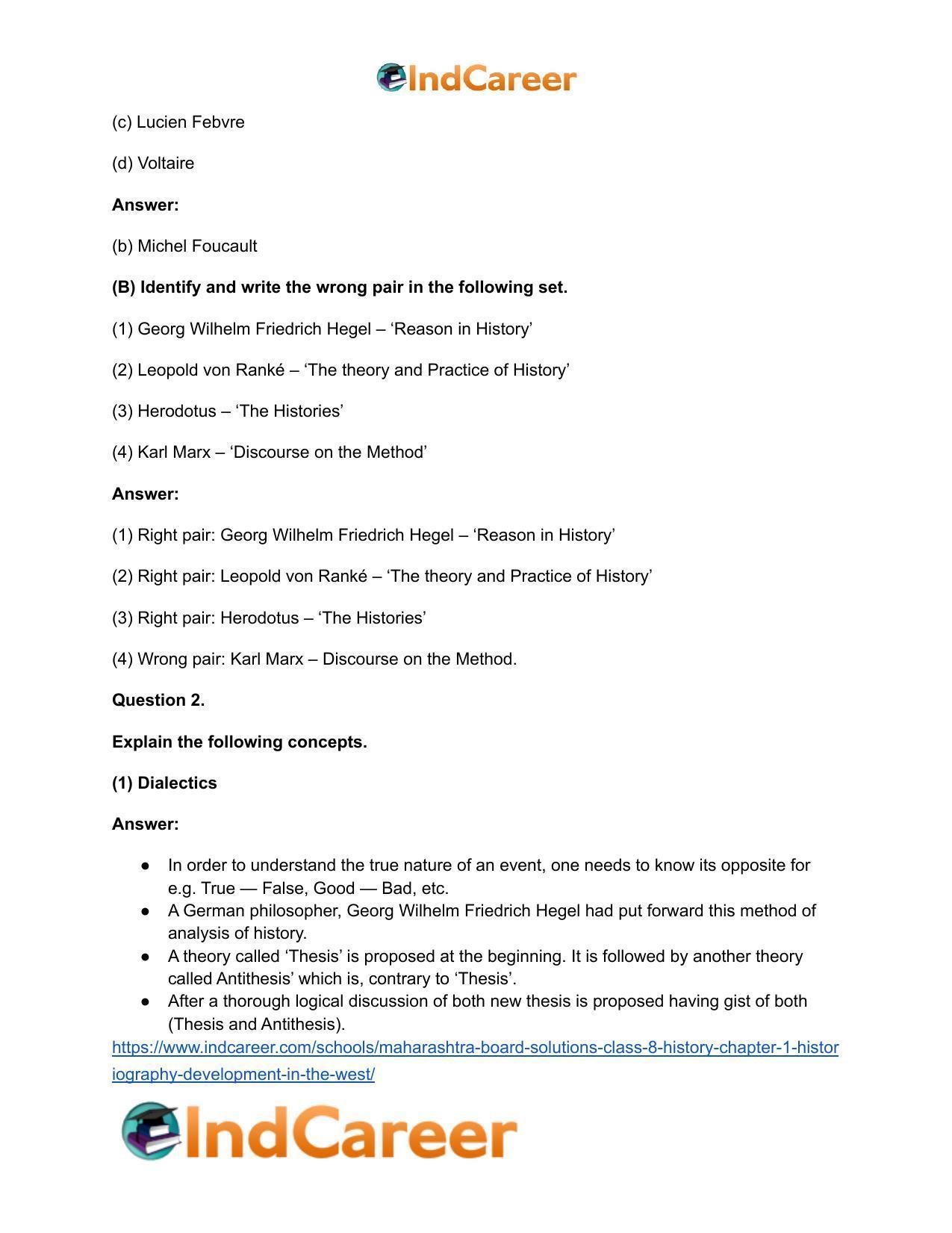Maharashtra Board Solutions Class 8-History: Chapter 1- Historiography Development in the West - Page 3