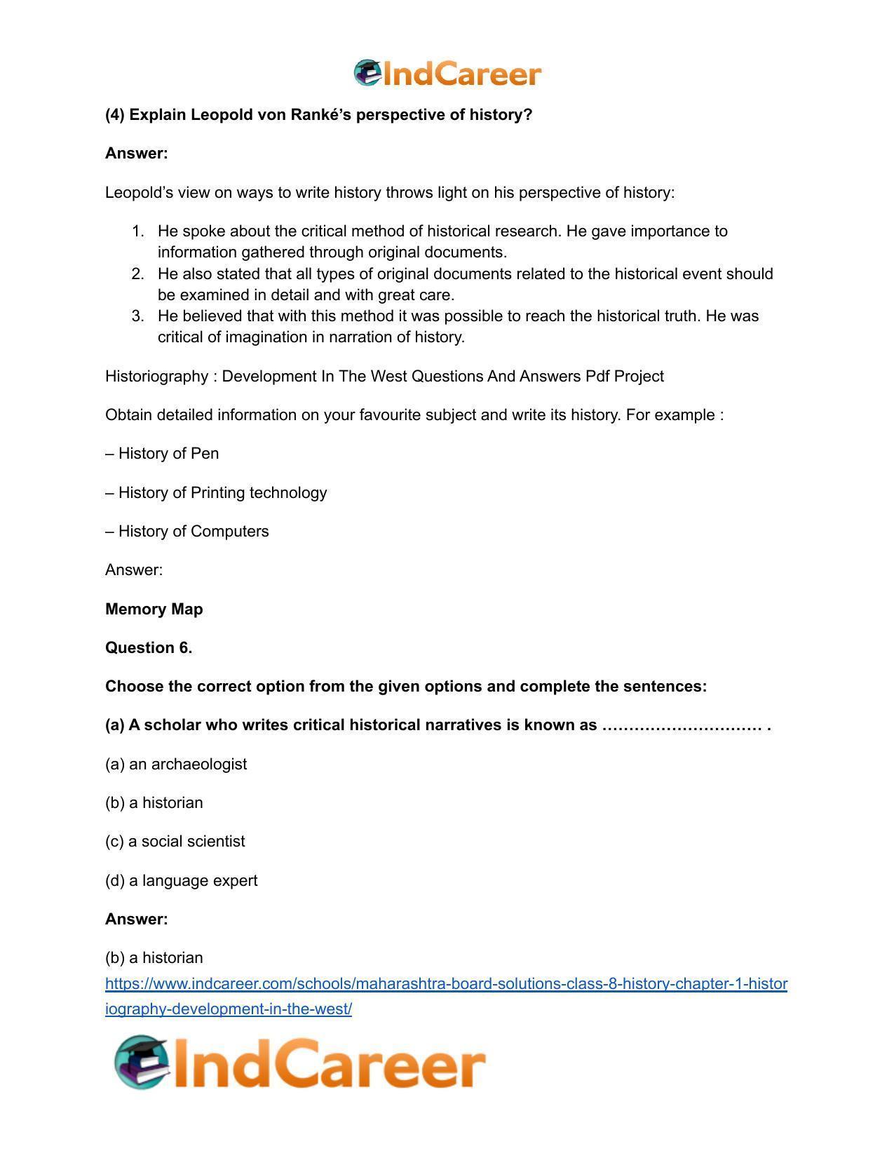Maharashtra Board Solutions Class 8-History: Chapter 1- Historiography Development in the West - Page 7