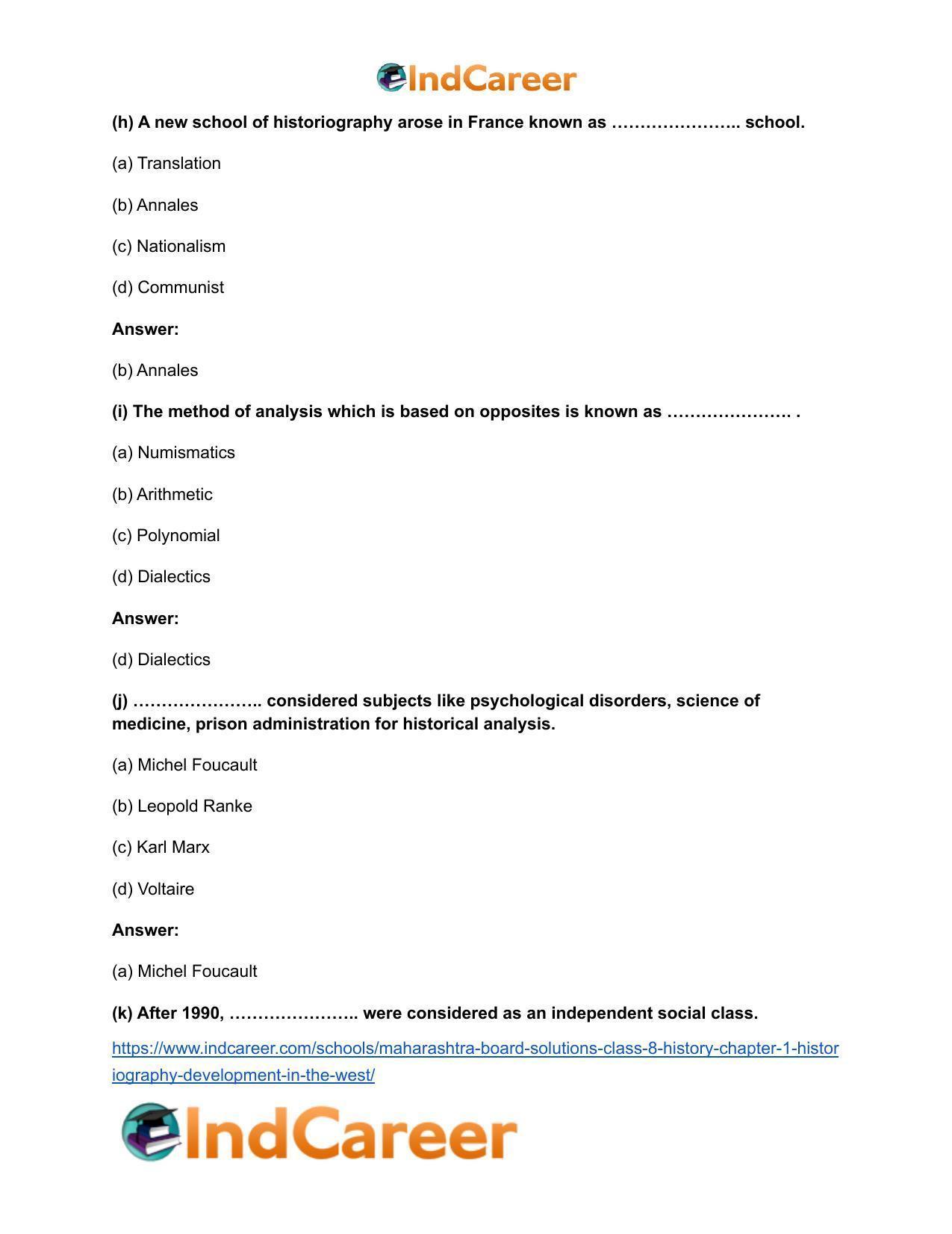 Maharashtra Board Solutions Class 8-History: Chapter 1- Historiography Development in the West - Page 10