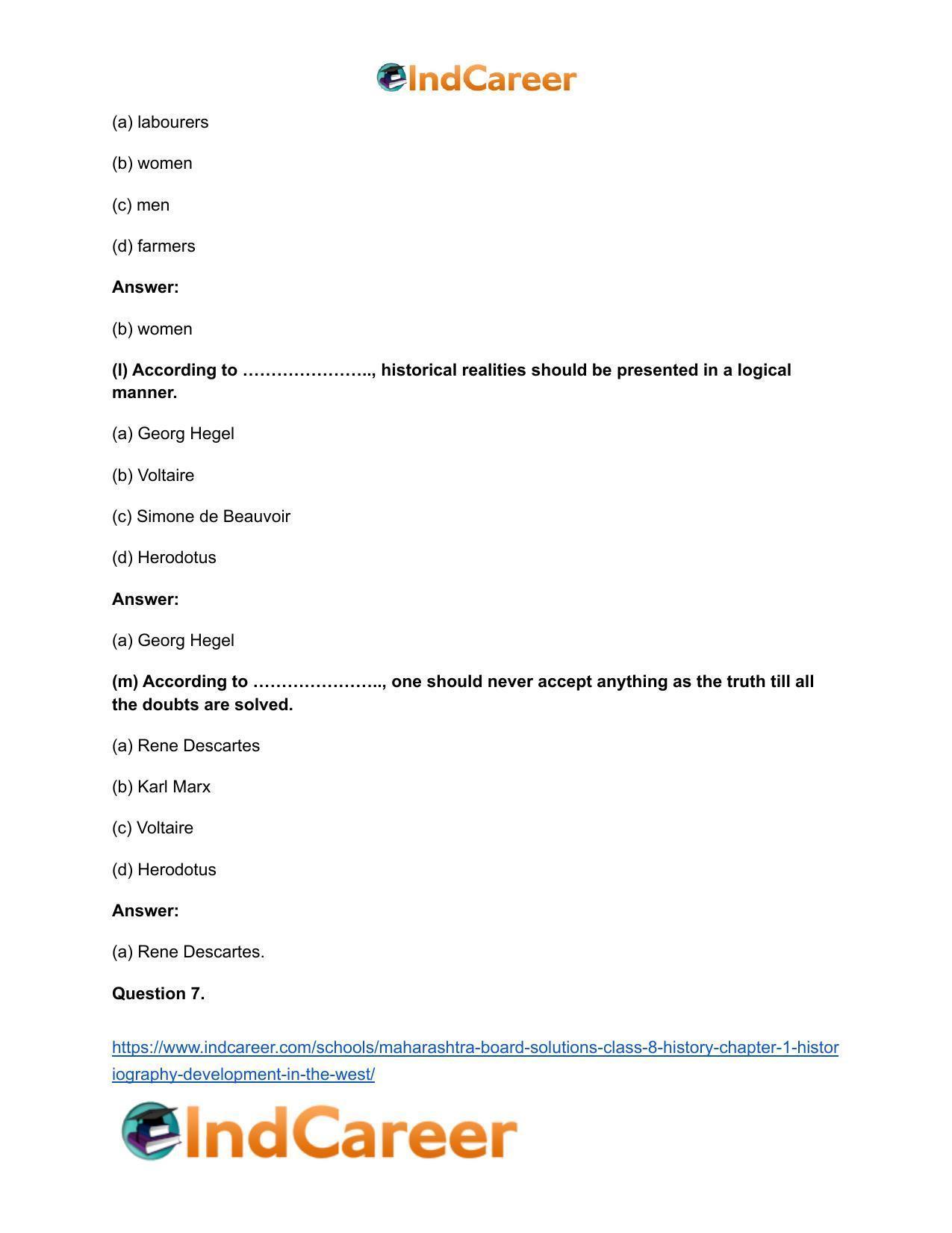 Maharashtra Board Solutions Class 8-History: Chapter 1- Historiography Development in the West - Page 11