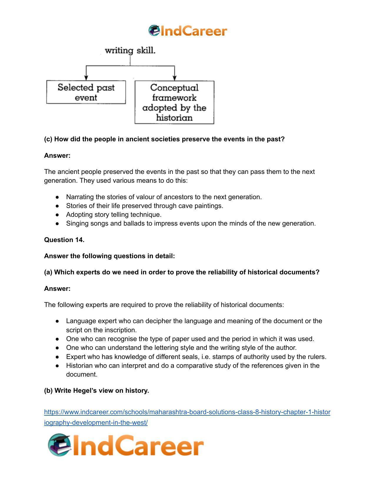 Maharashtra Board Solutions Class 8-History: Chapter 1- Historiography Development in the West - Page 20